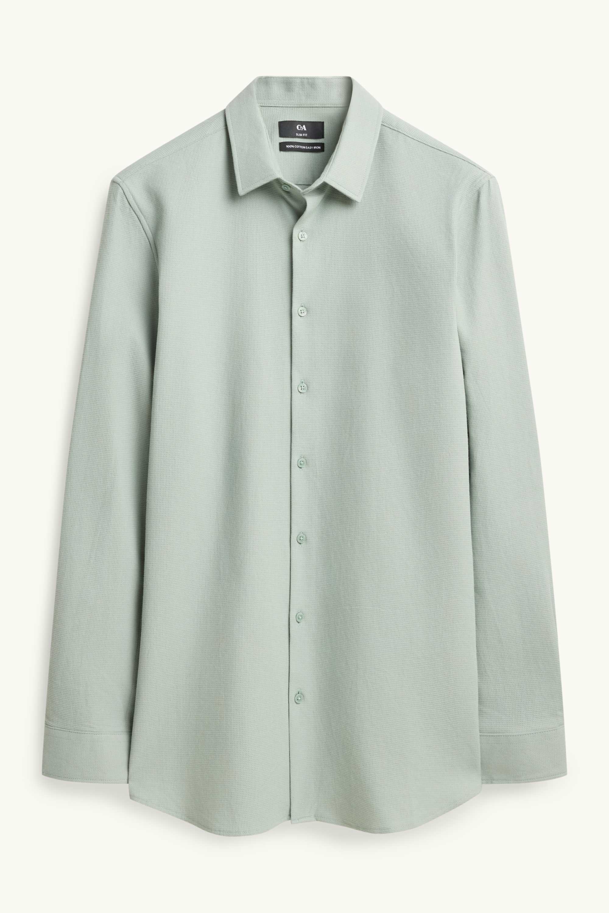 Business shirt - slim fit - kent collar - easy-iron - textured light green