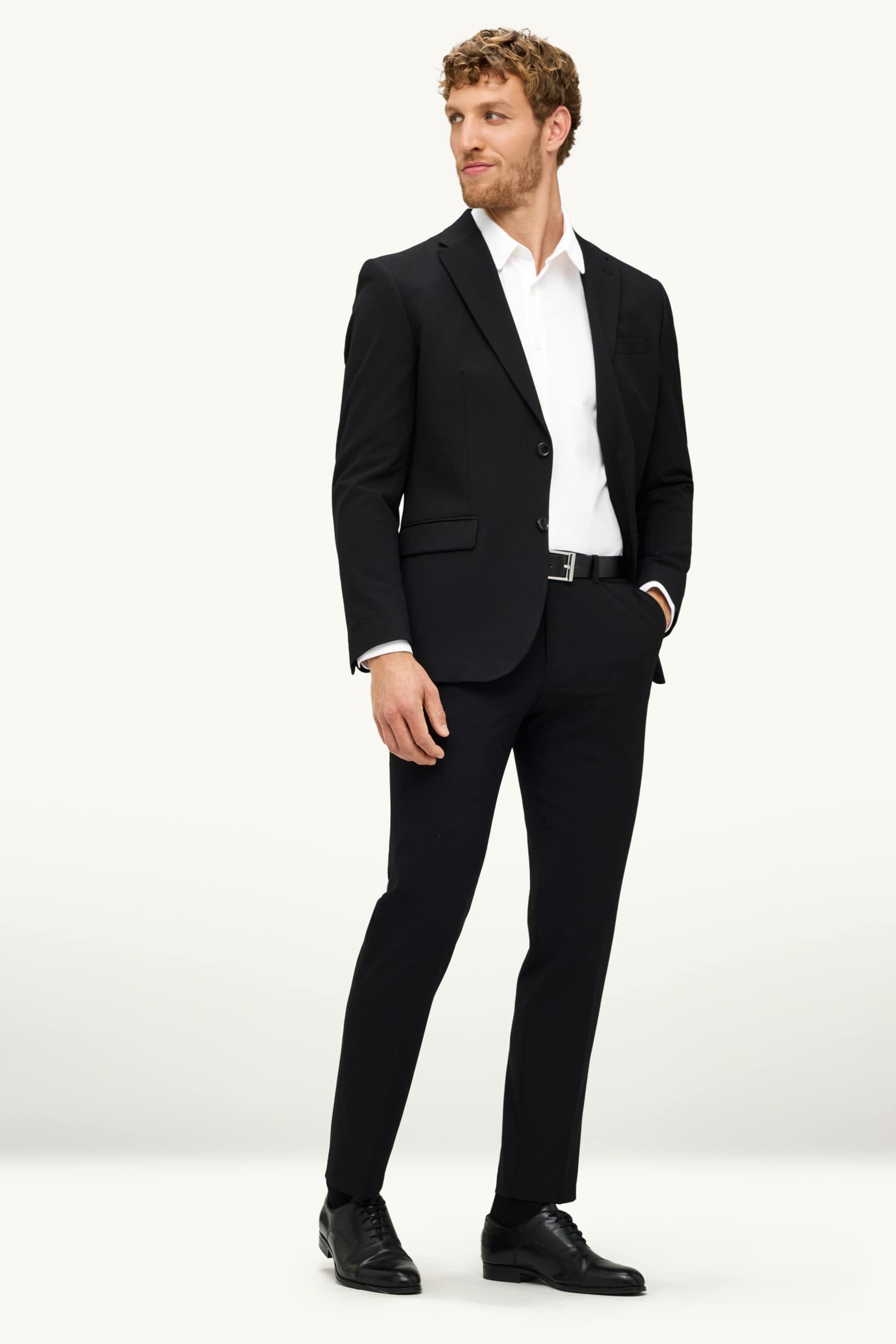 Business shirt - slim fit - kent collar - easy-iron - textured white
