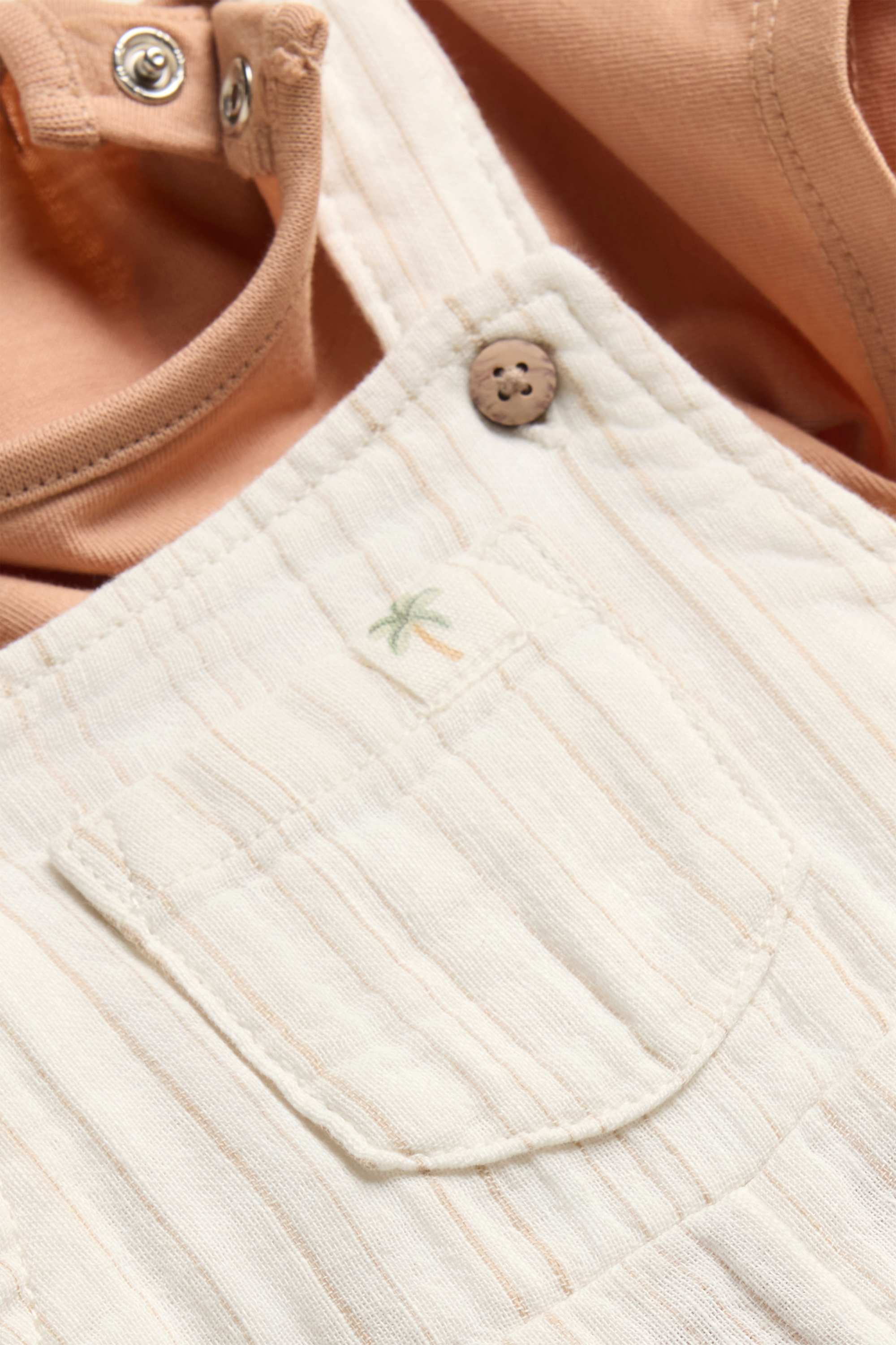 Palm - baby outfit - 2 piece orange / cremewhite