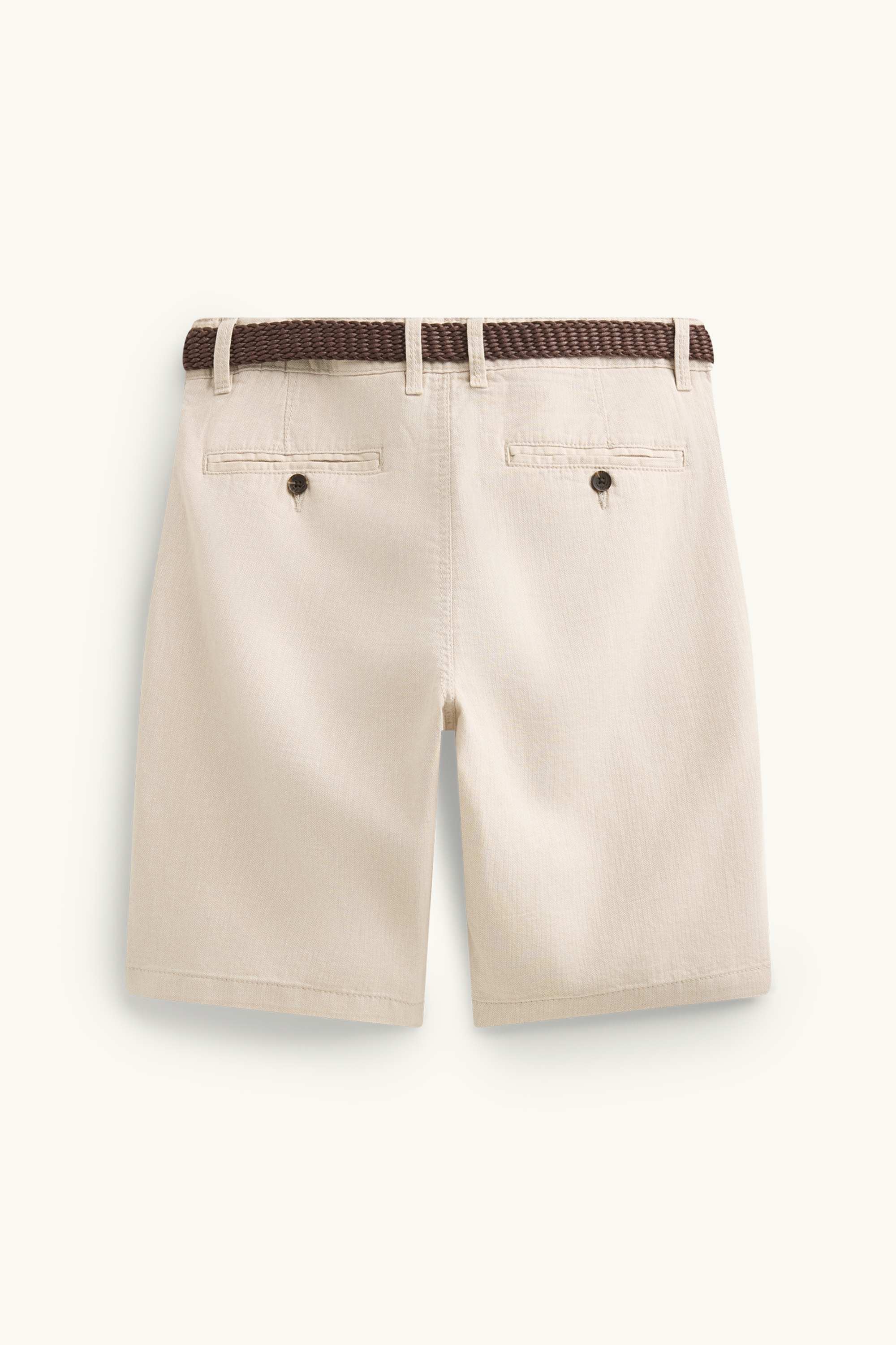 Shorts with belt beige