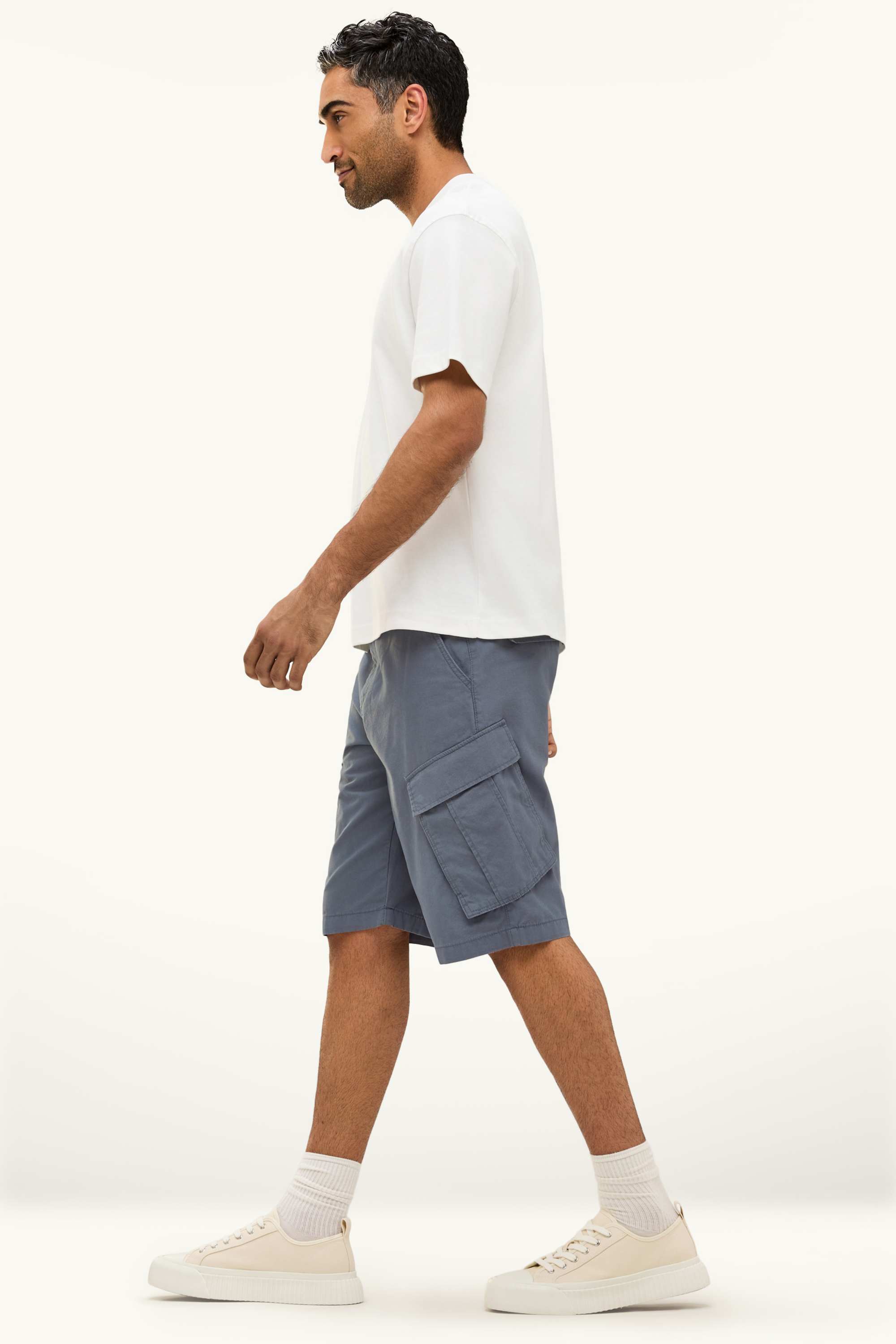 Denim cargo Bermuda shorts gray