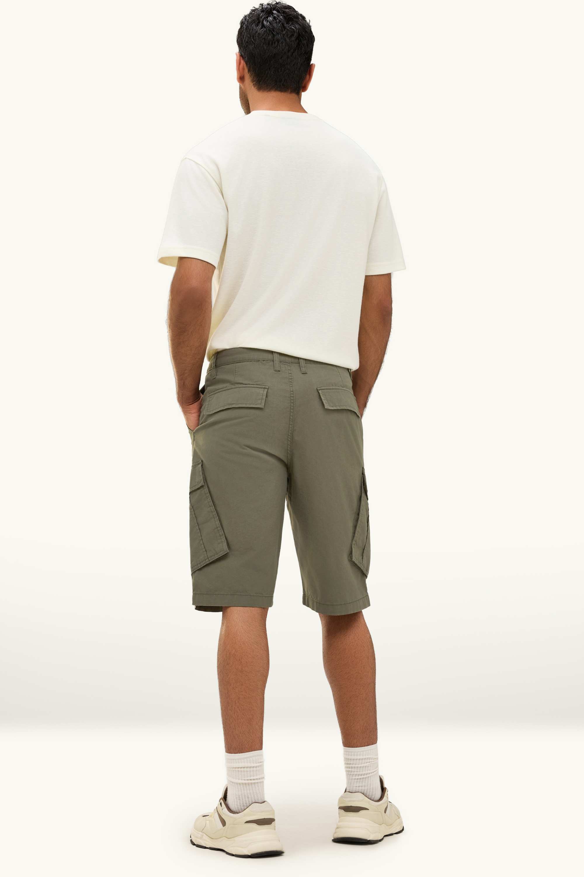Denim cargo Bermuda shorts khaki