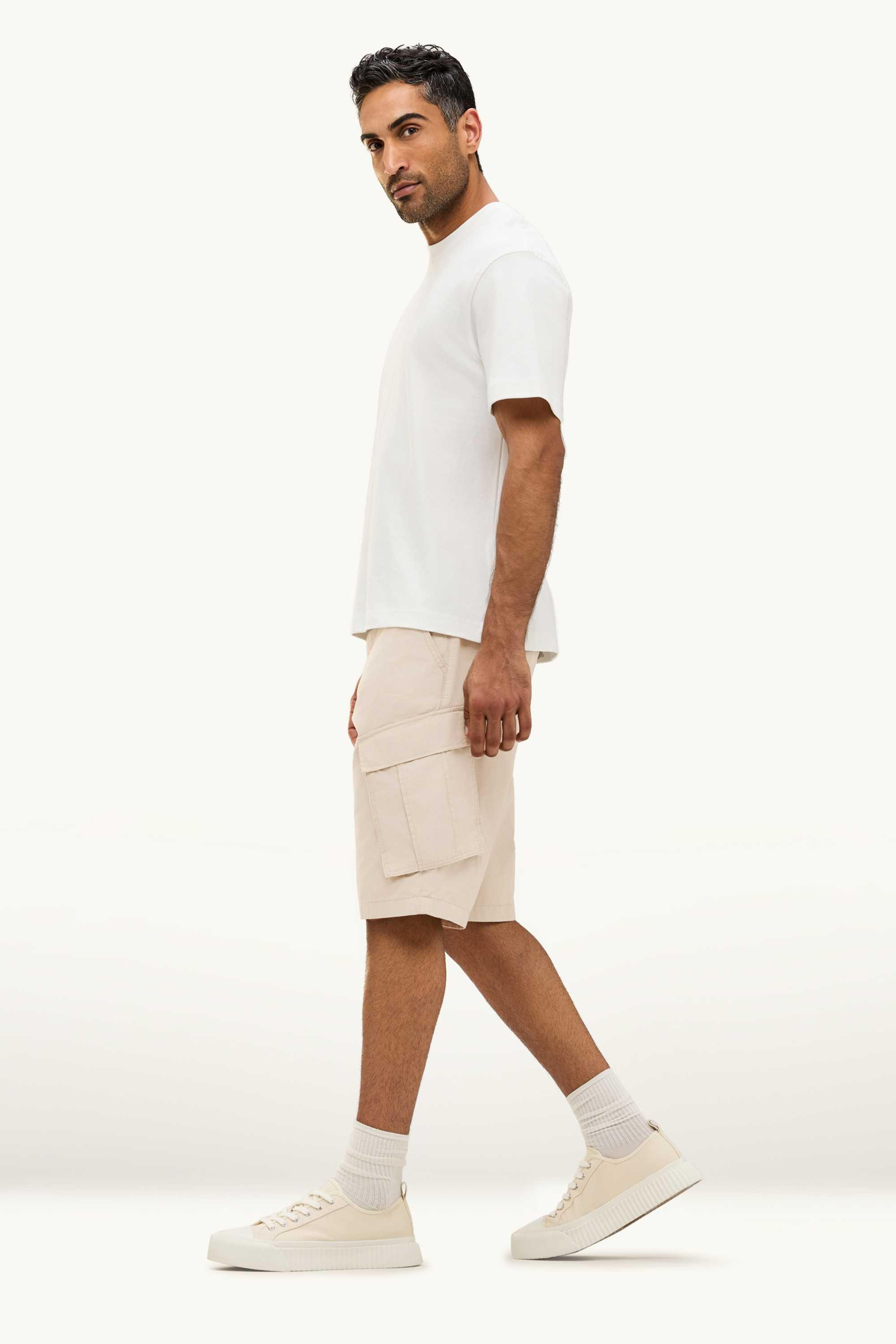 Denim cargo Bermuda shorts beige