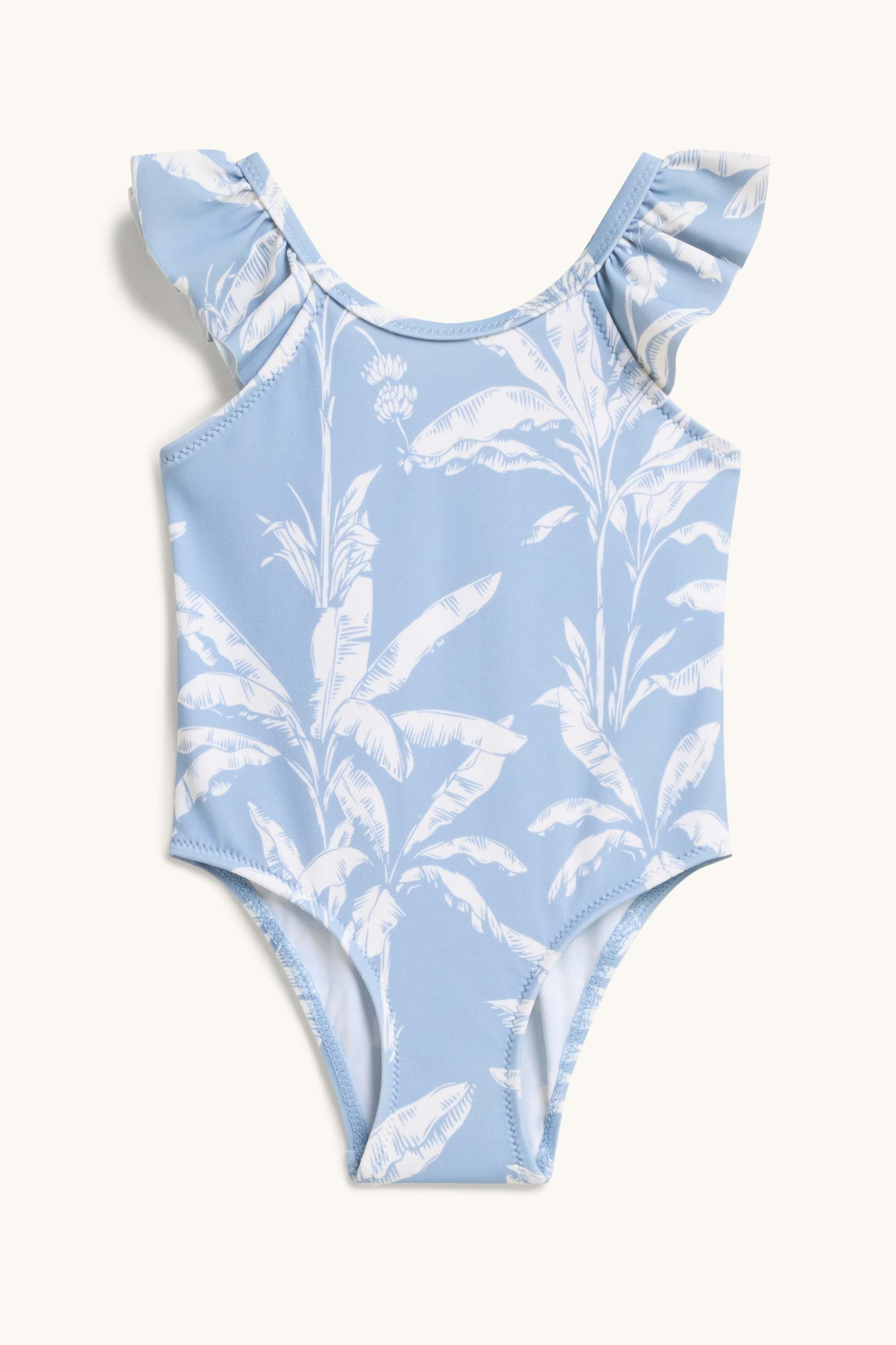 Mini Me - palm - baby swimsuit - LYCRA® XTRA LIFE™ light blue