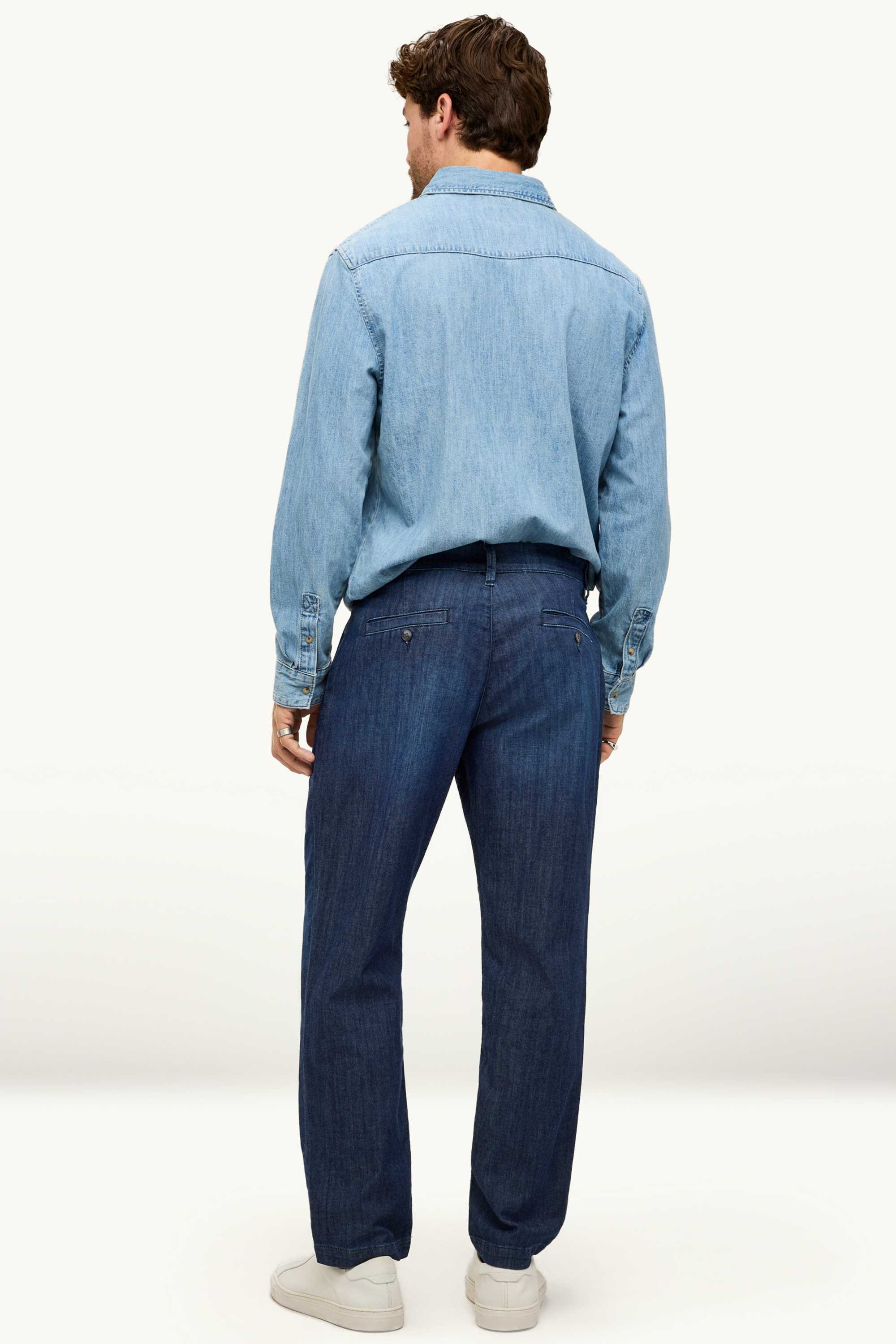 Chino jeans- tapered fit denim-dark blue