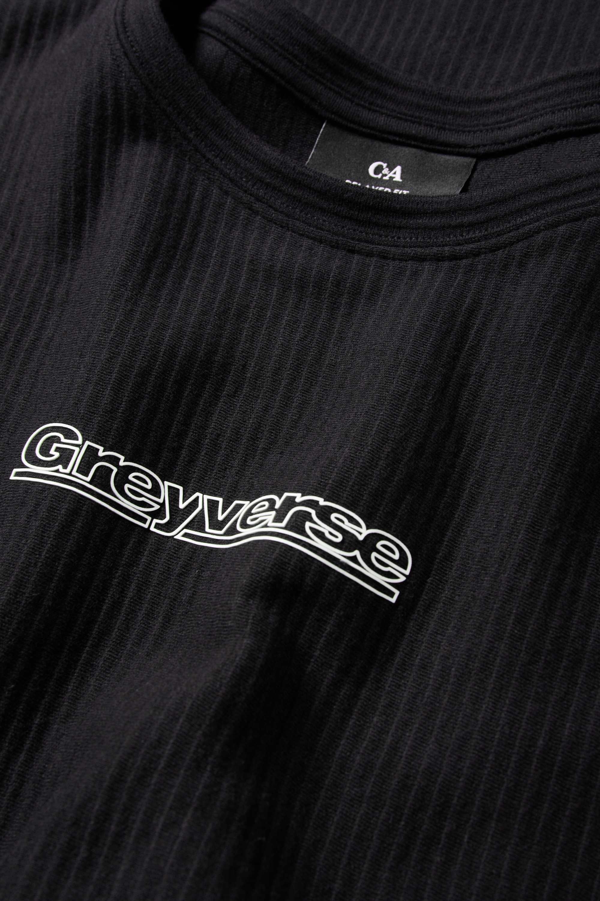 T-shirt - relaxed fit - ribbed black