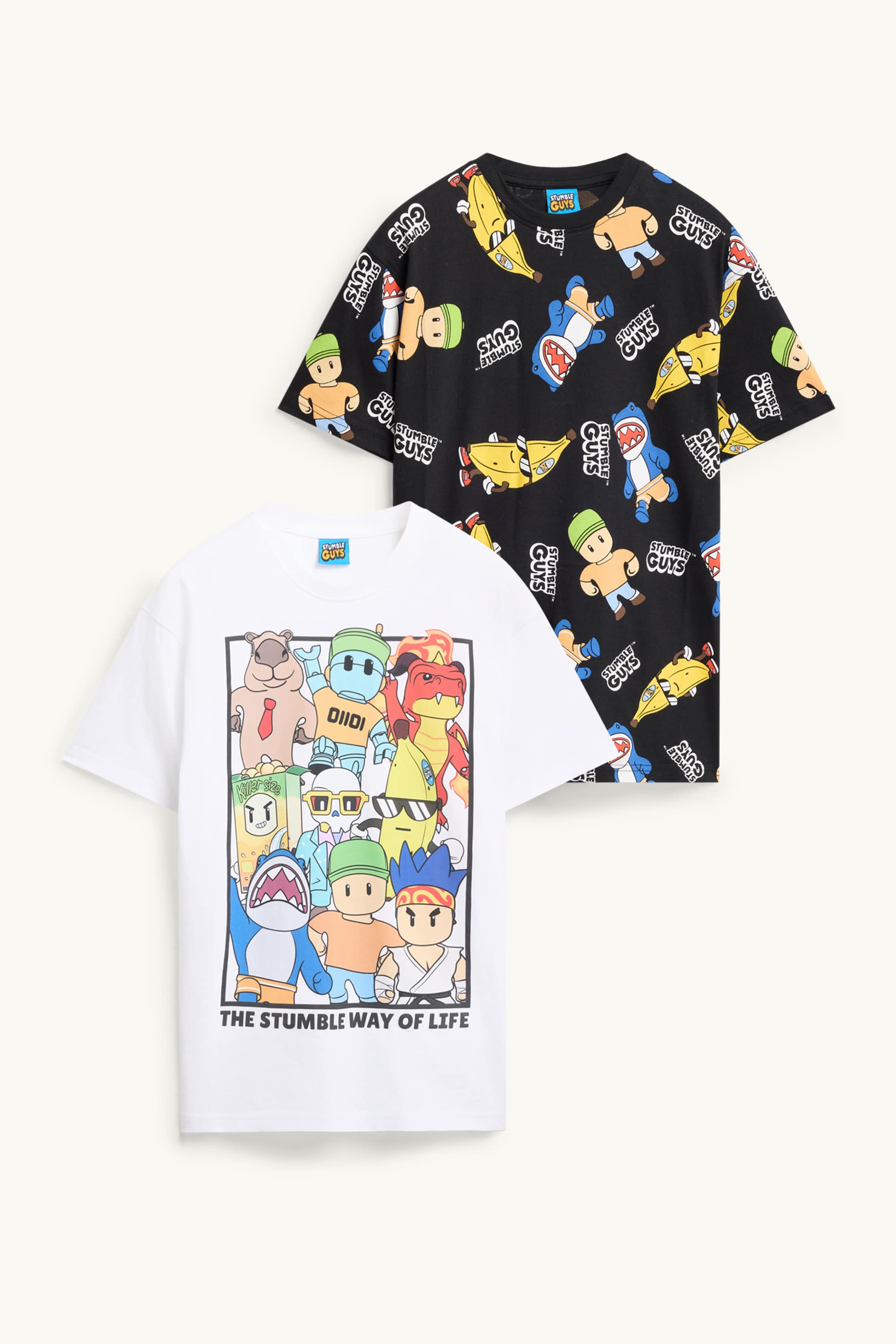 Multipack of 2 - Stumble Guys - short sleeve T-shirt white / black