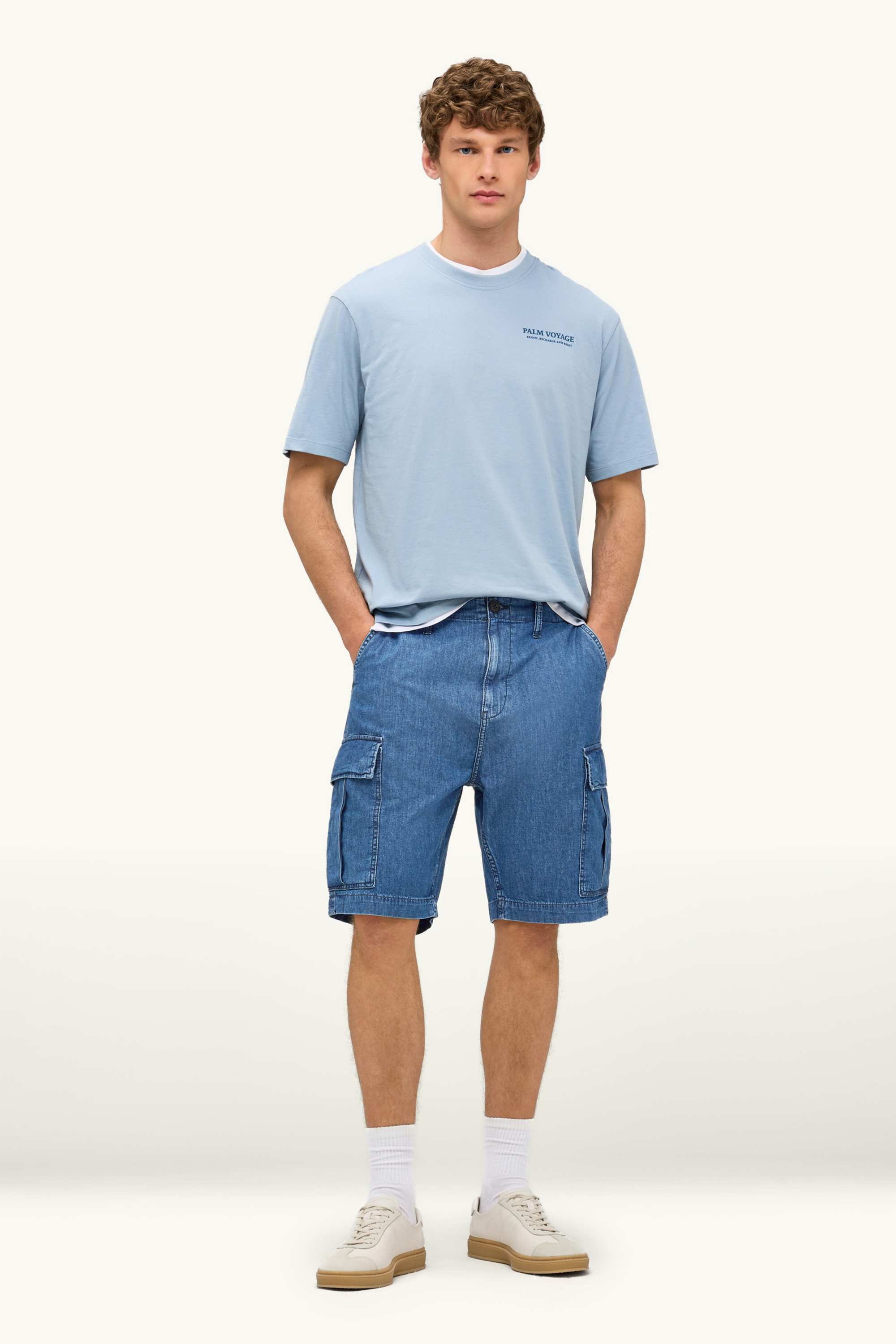 Denim cargo shorts blue