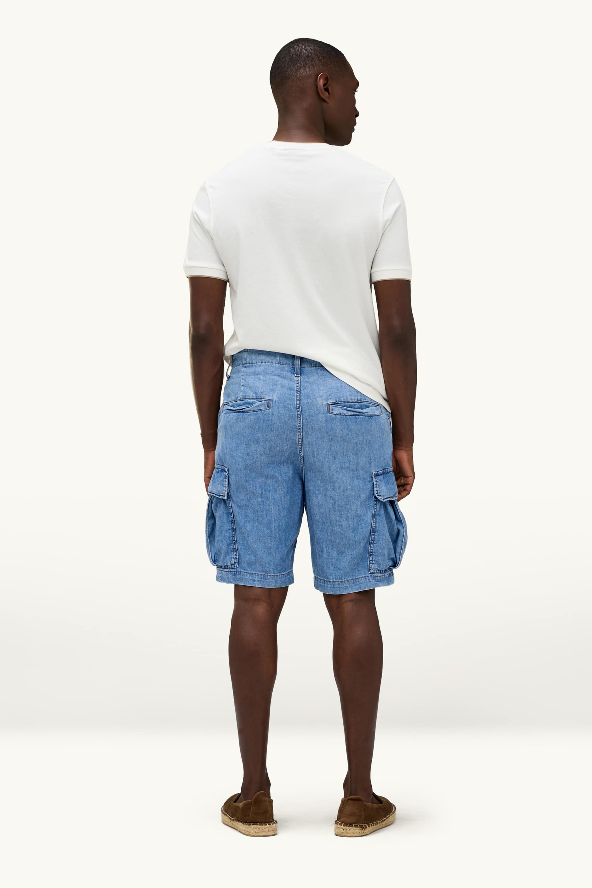 Denim cargo shorts light blue
