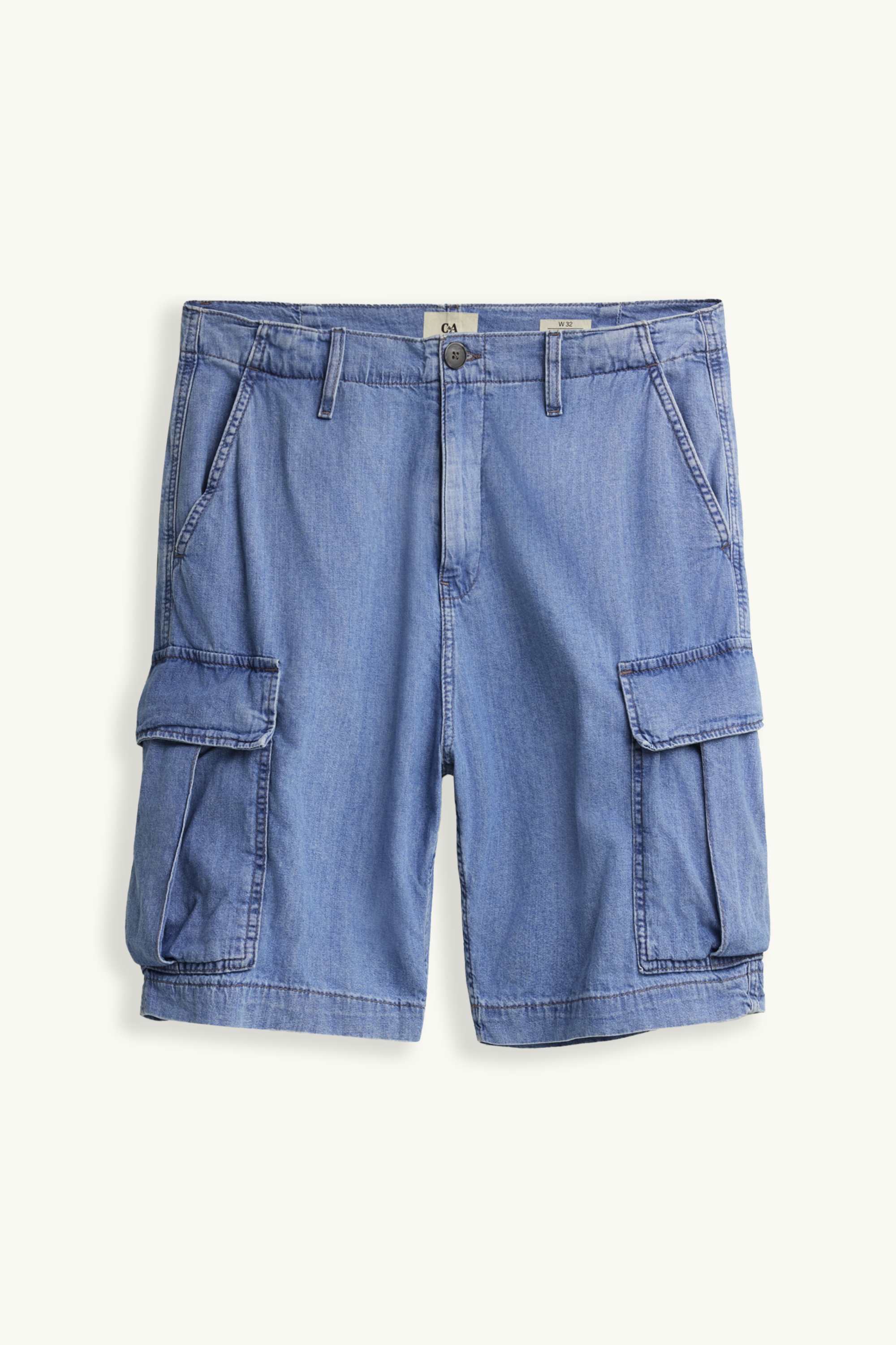 Denim cargo shorts light blue