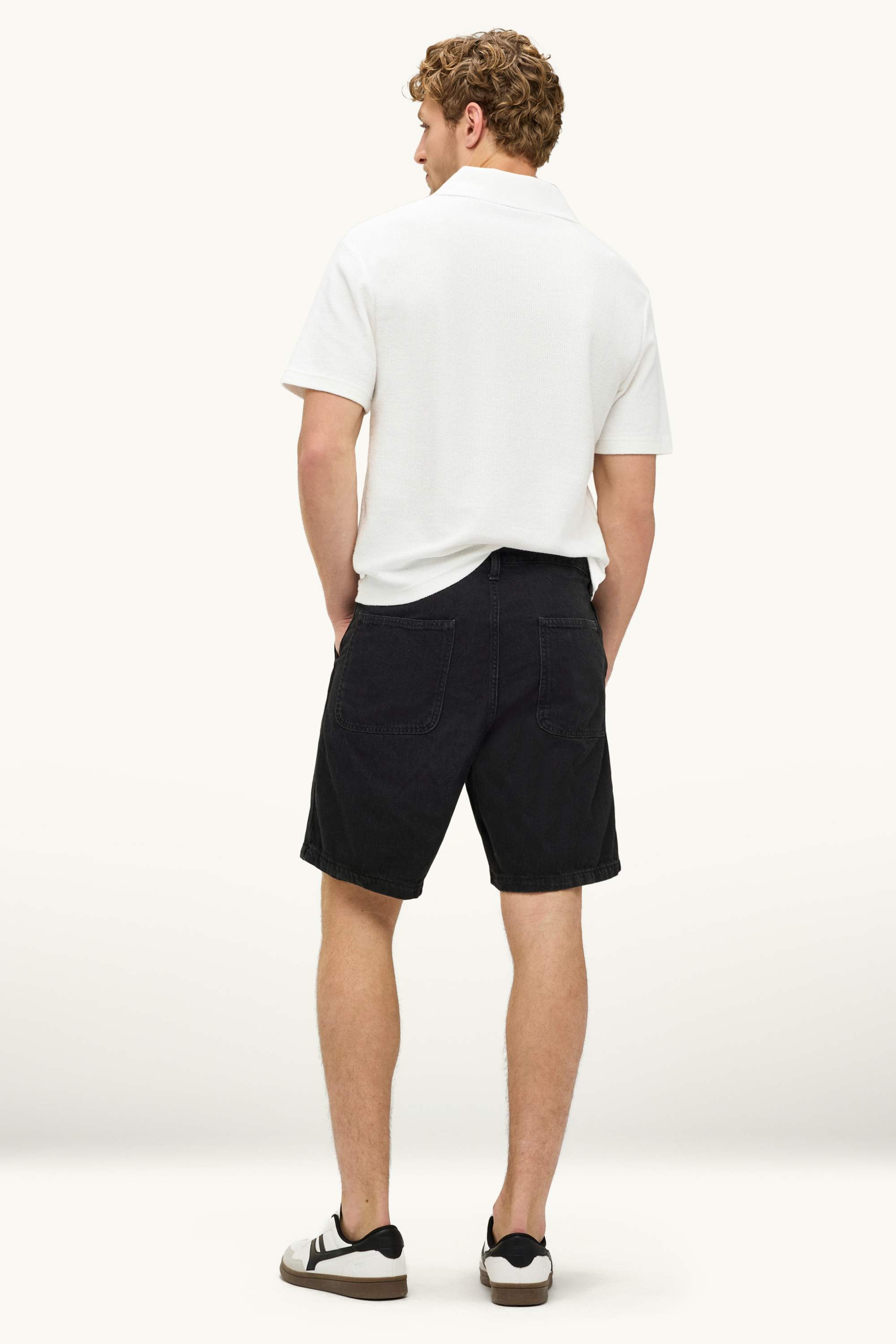 Denim Bermuda shorts - relaxed fit black