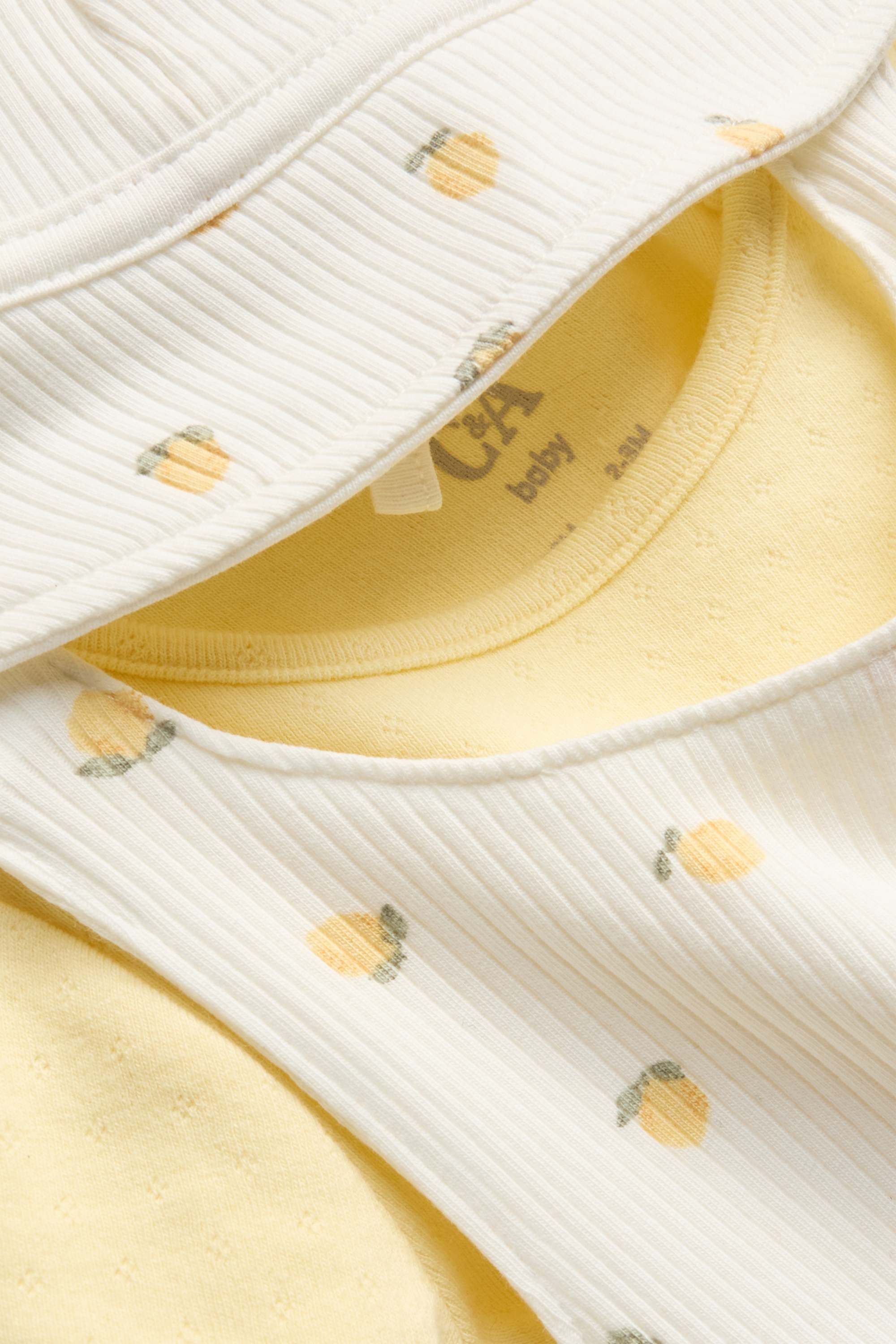 Lemon - newborn outfit - 3 piece white / yellow