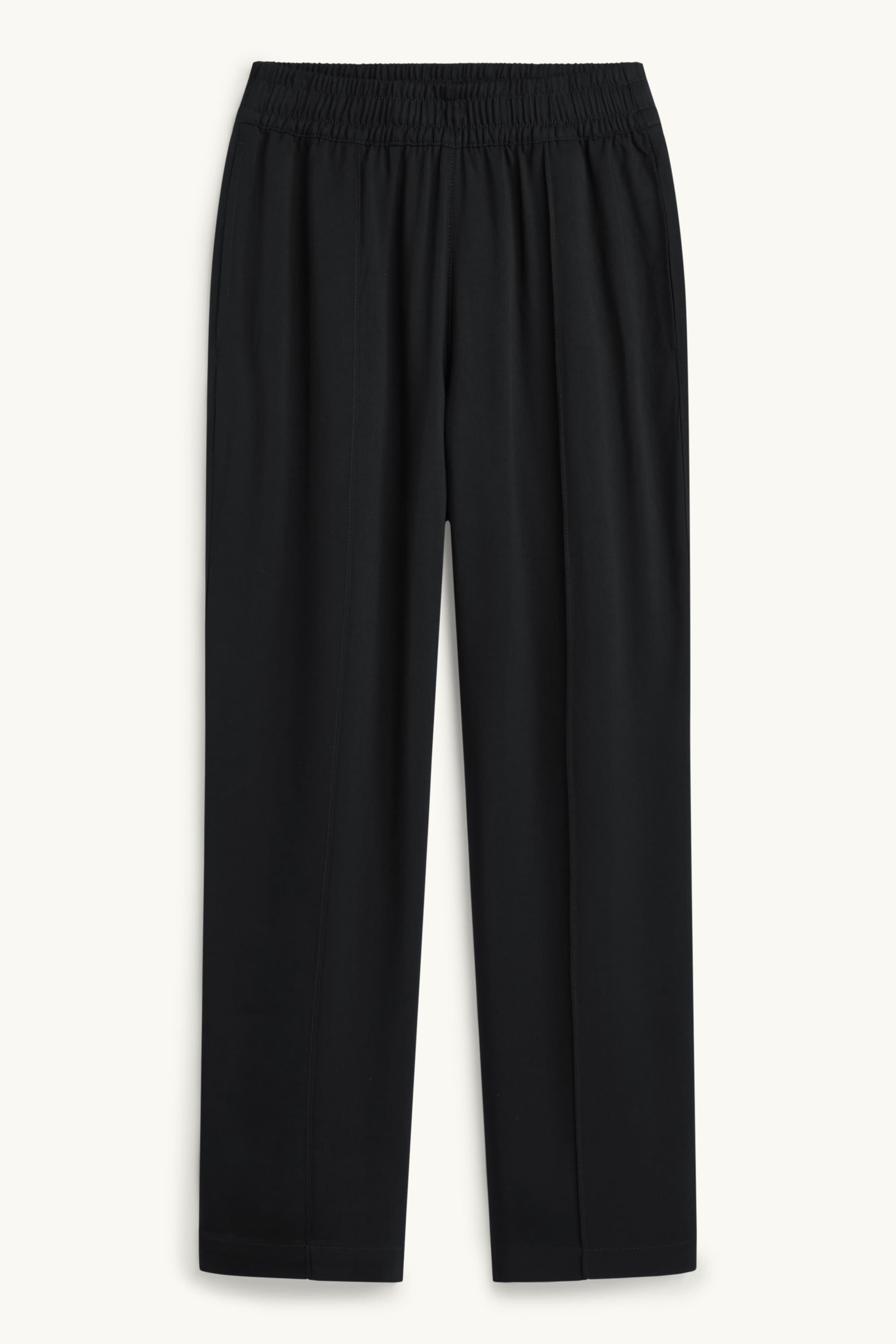 Cloth trousers - mid-rise waist - straight leg black