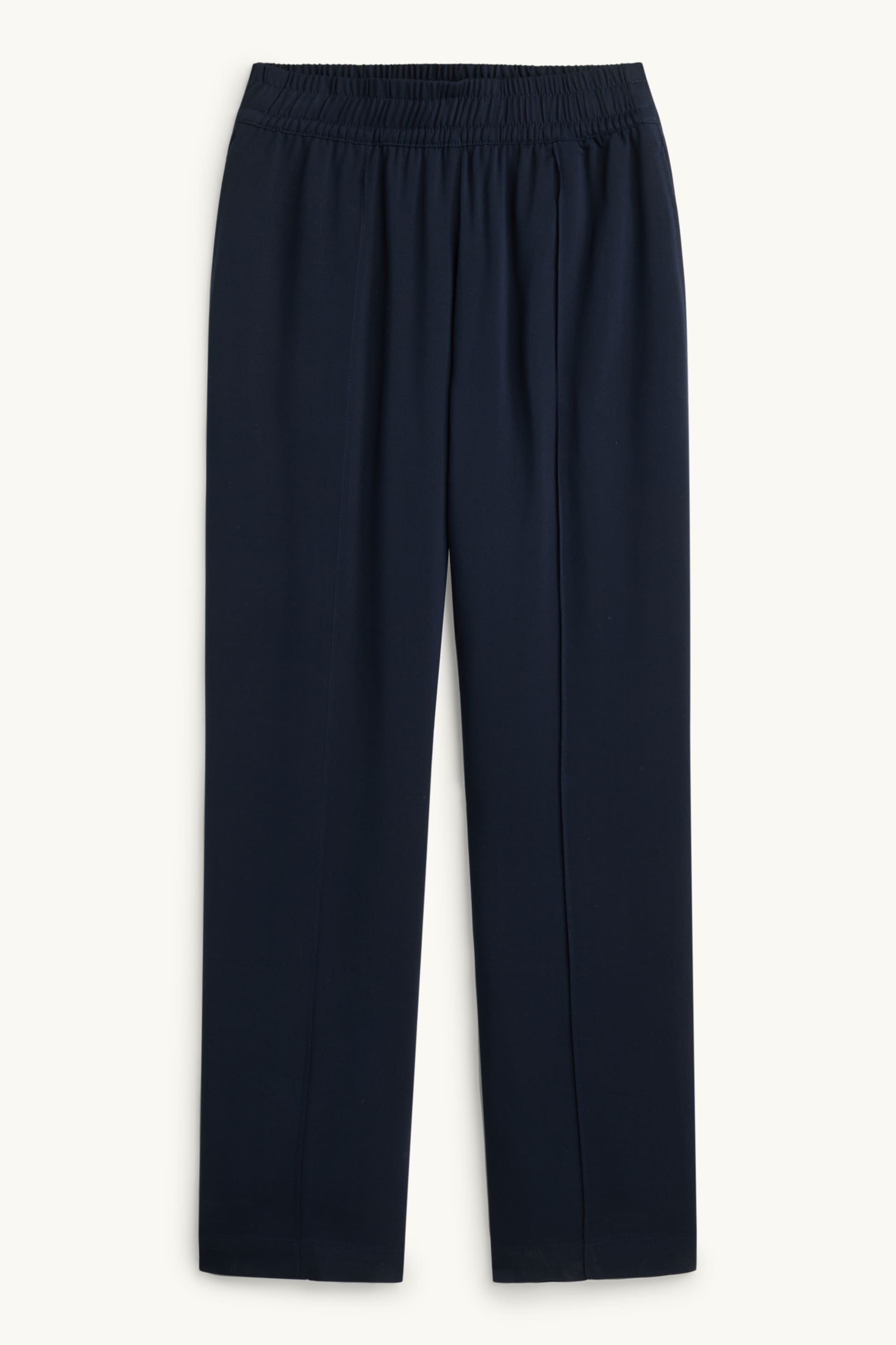 Cloth trousers - mid-rise waist - straight leg dark blue