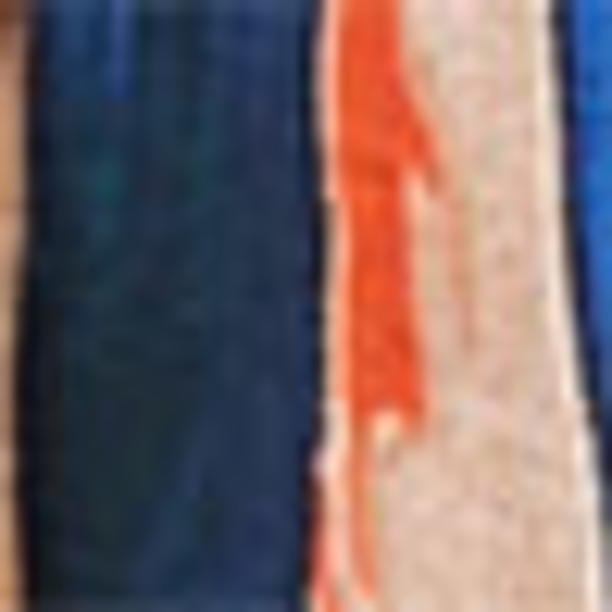 Cloth trousers - high waist - wide leg - patterned blue