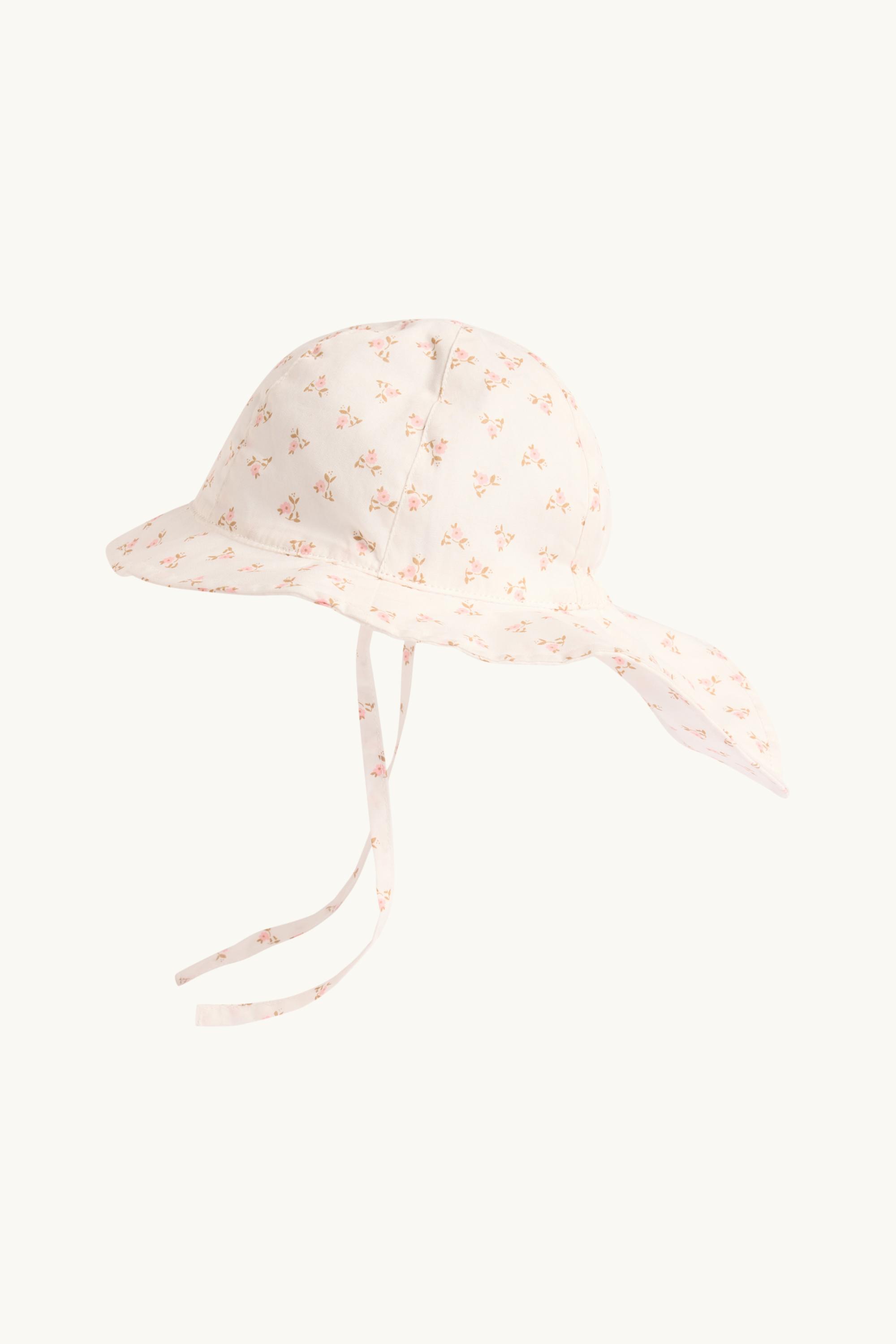 Floral - baby hat white