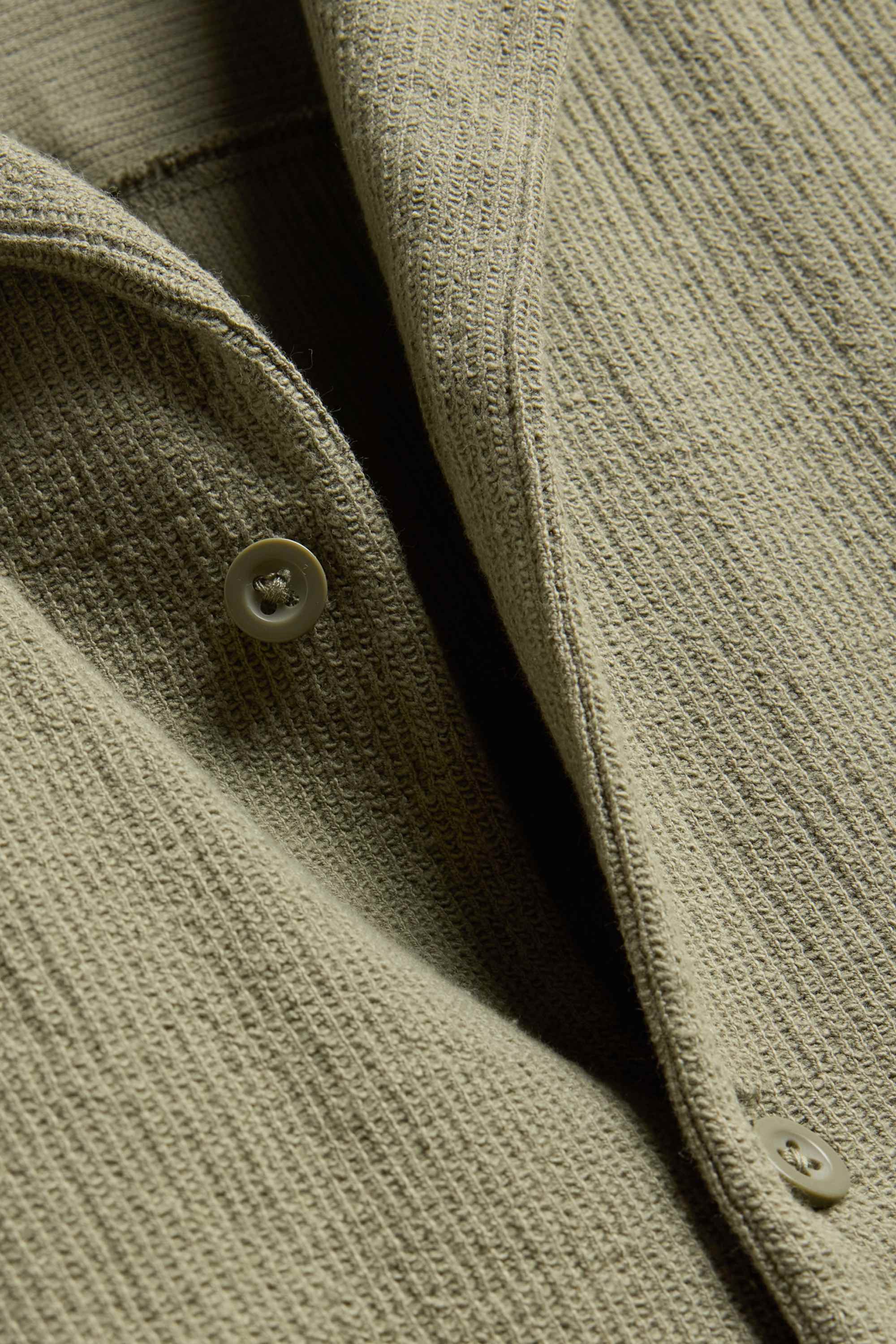 Shirt - regular fit - lapel collar - textured green