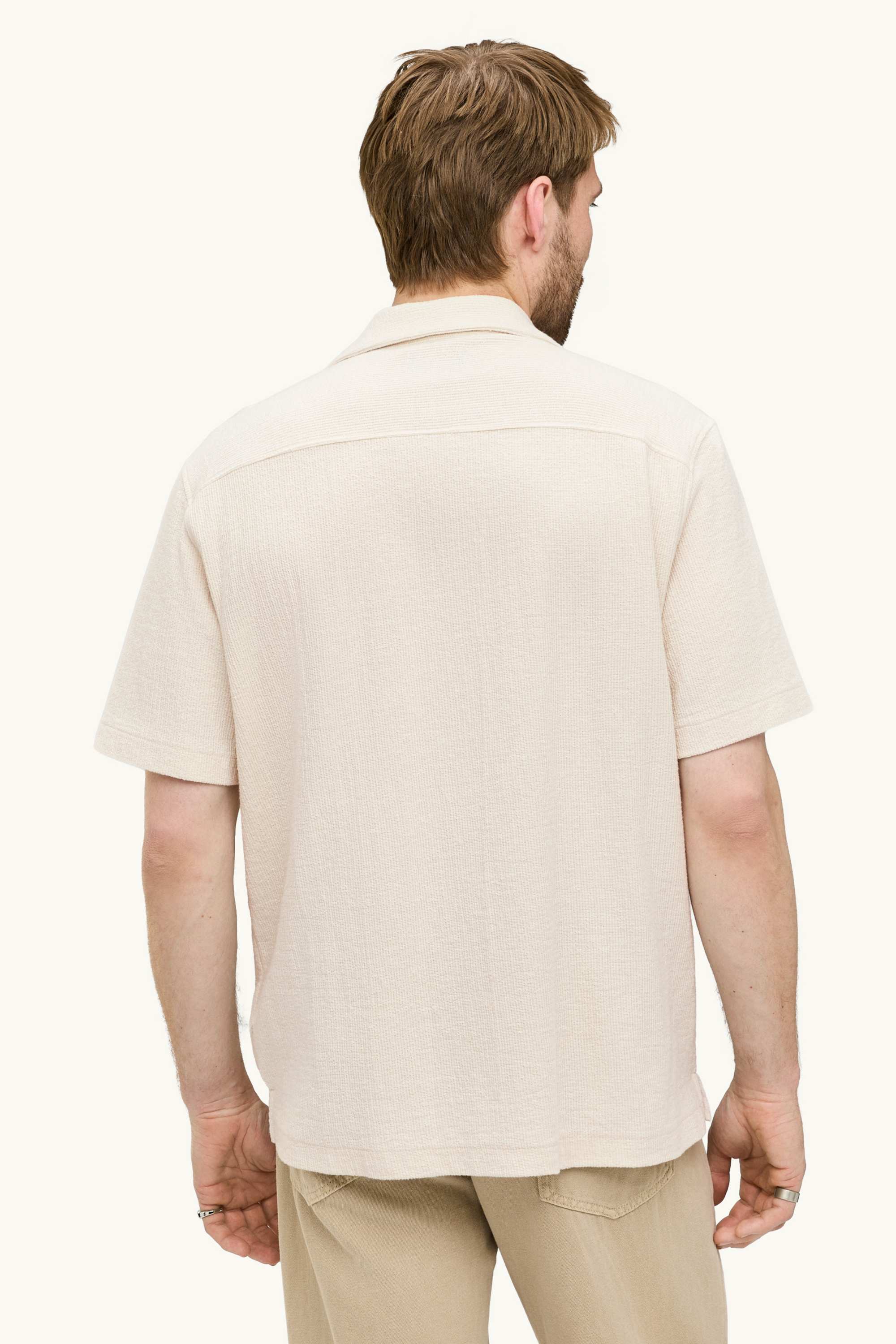 Shirt - regular fit - lapel collar - textured white