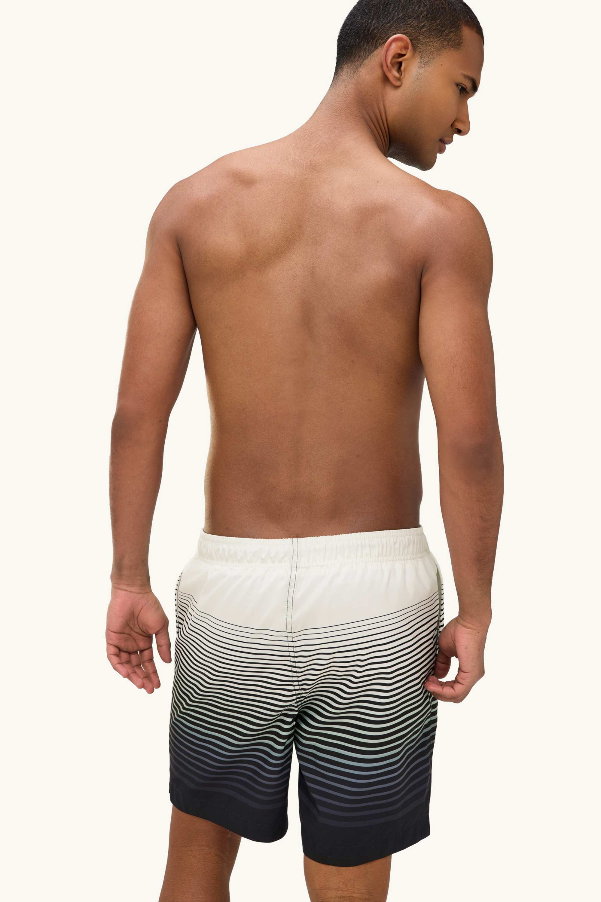 Swim shorts - striped - patterned black / gray