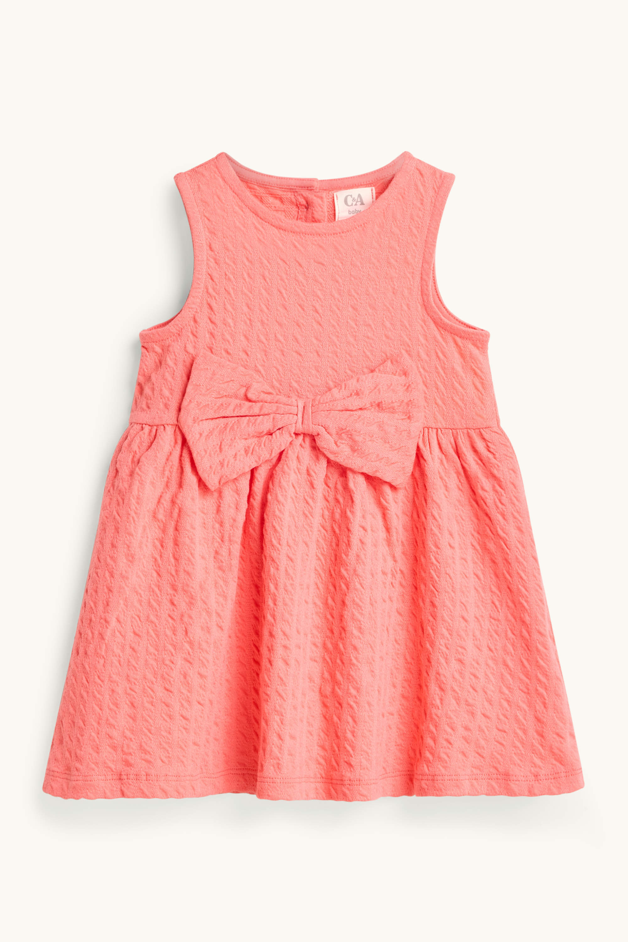Baby dress - textured apricot