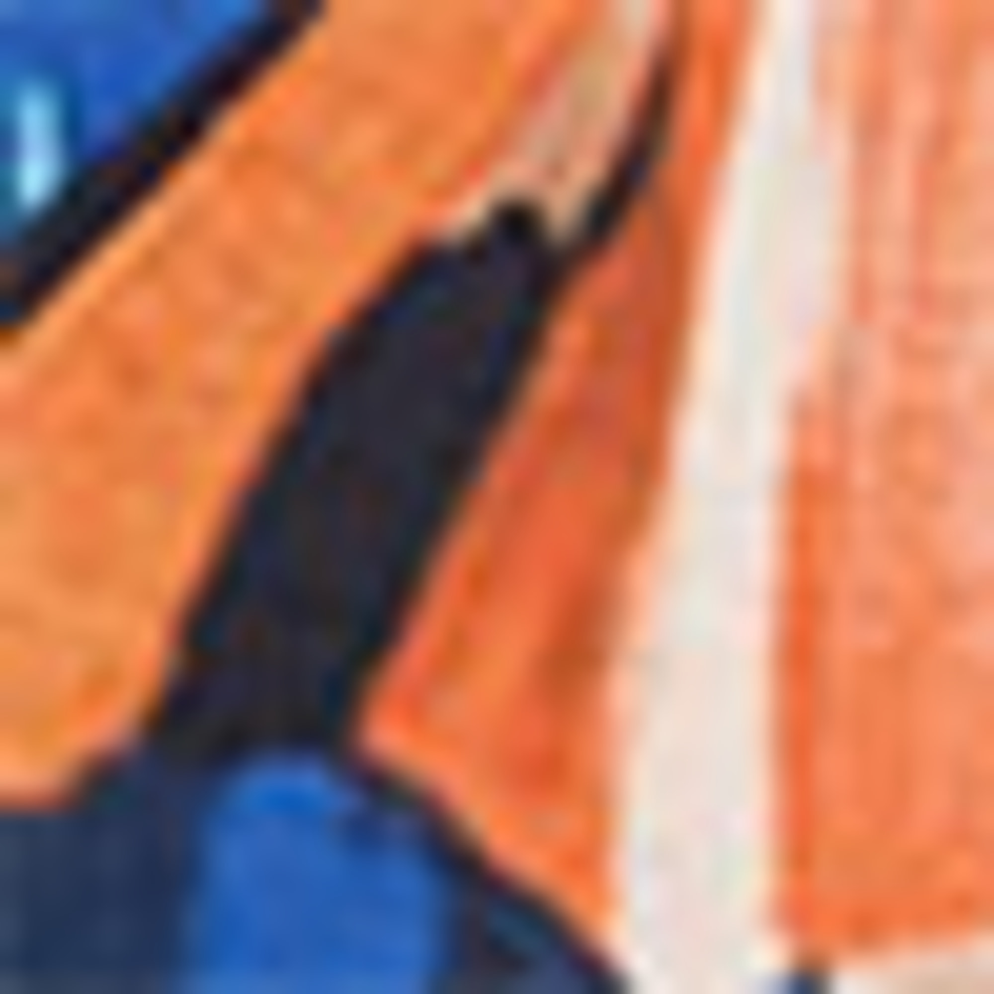 Blouse - patterned orange / blue