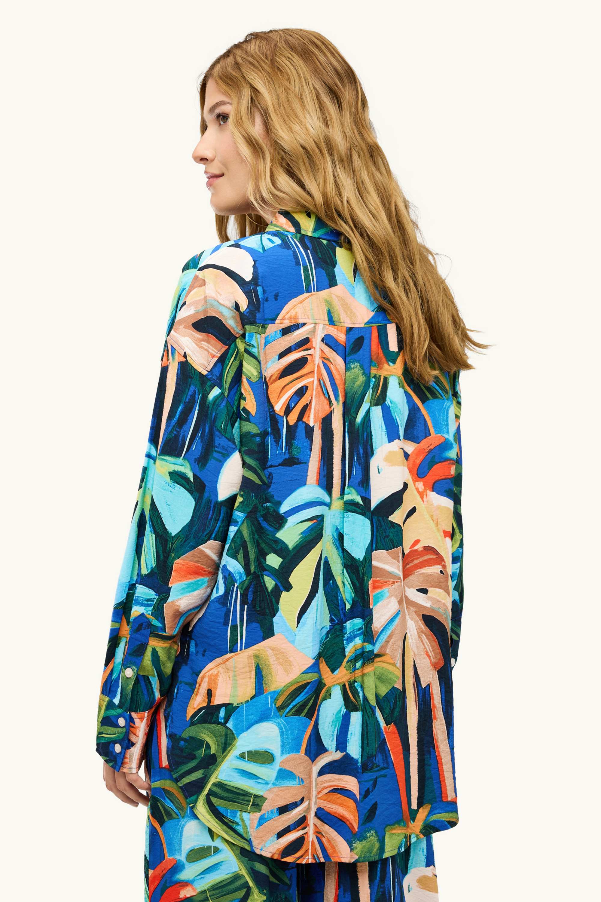 Blouse - patterned orange / blue