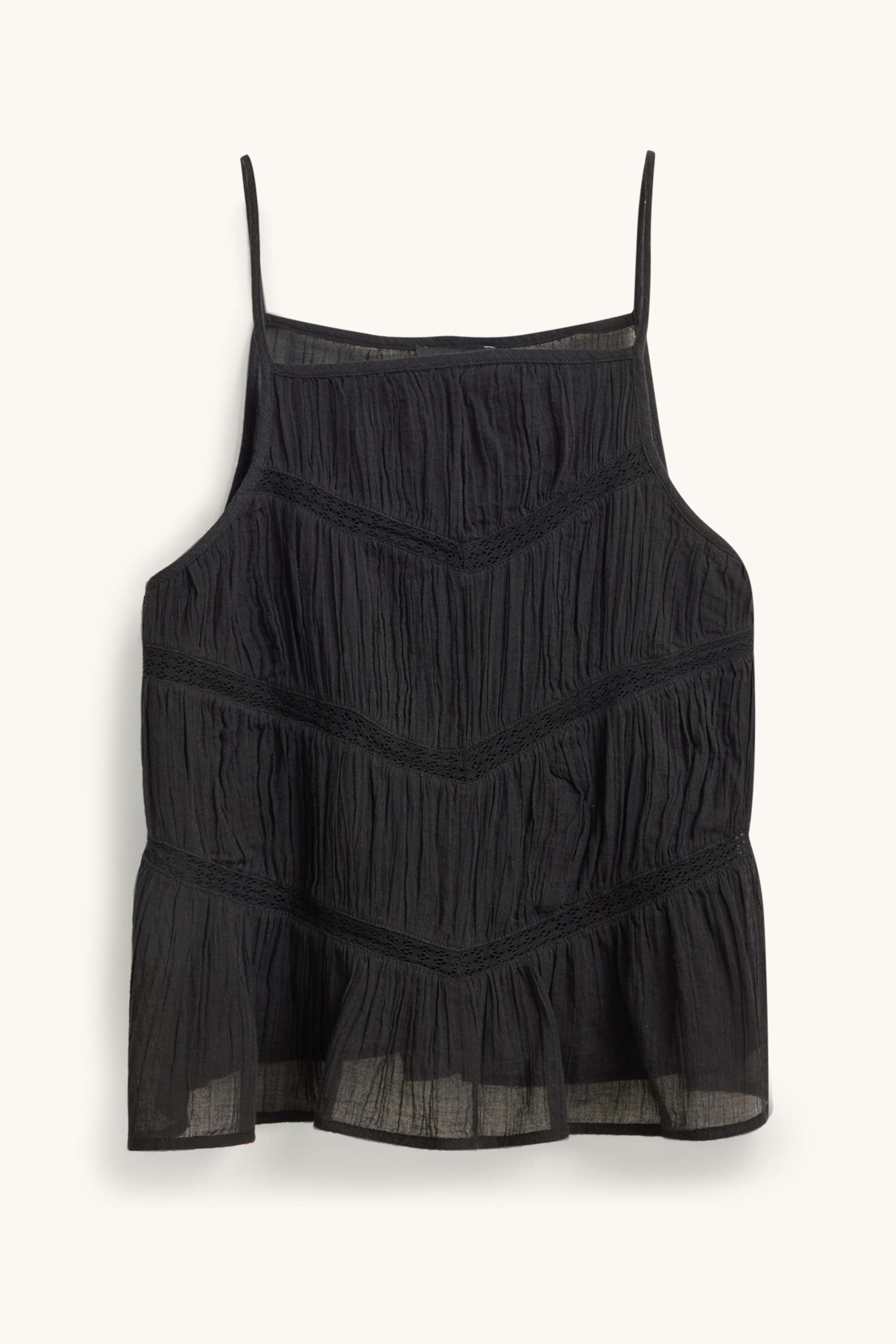 Blouse top - broderie anglaise black