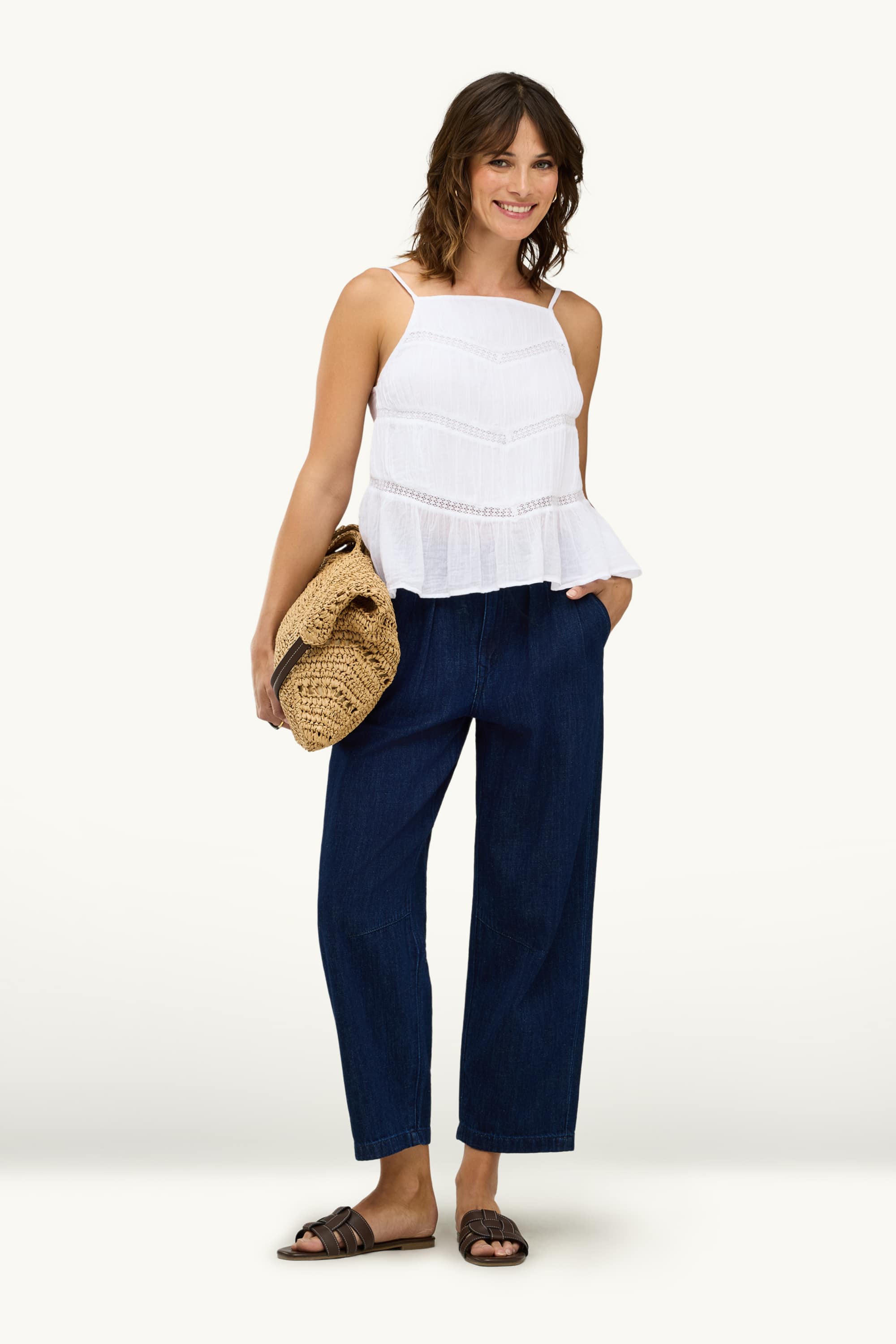 Blouse top - broderie anglaise white