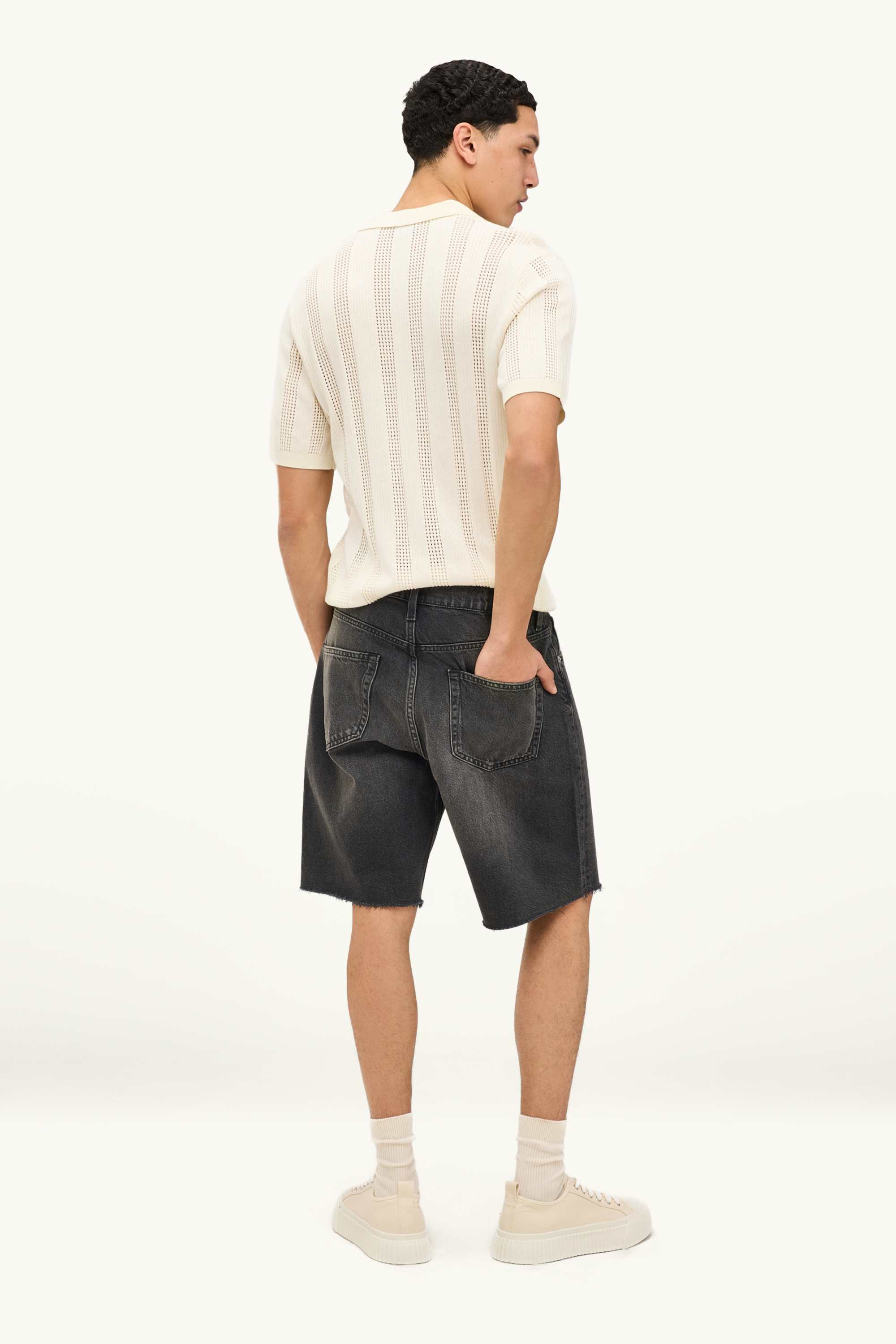 Denim Bermuda shorts black