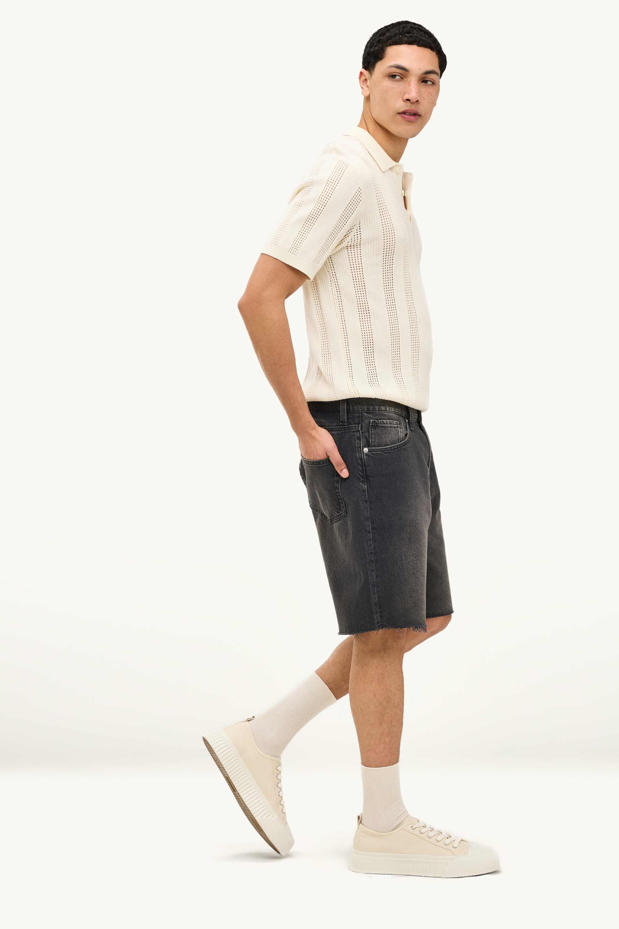Denim Bermuda shorts black