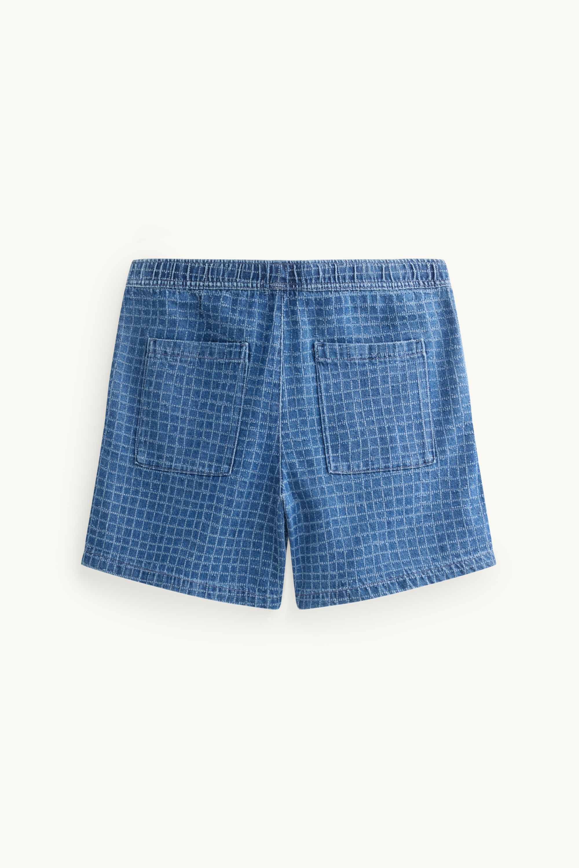 Denim shorts - check blue denim