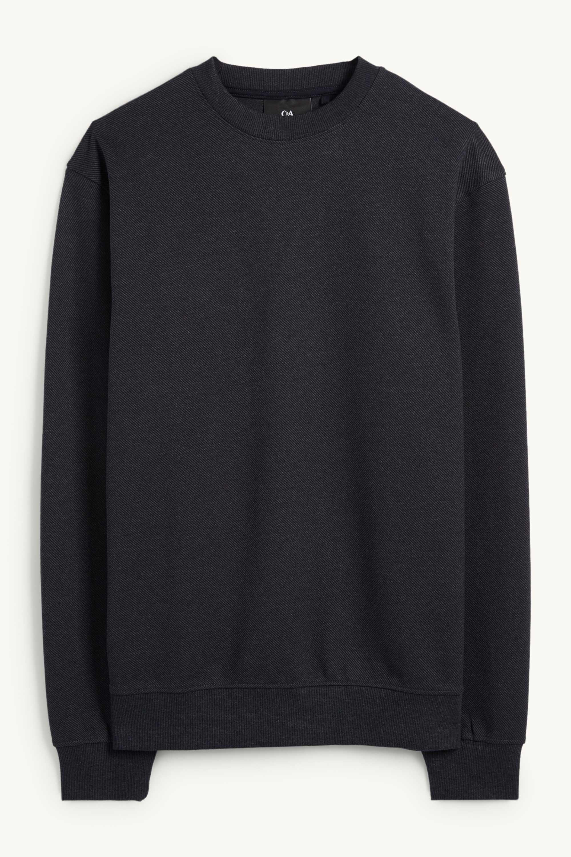 Sweatshirt - textured black-melange