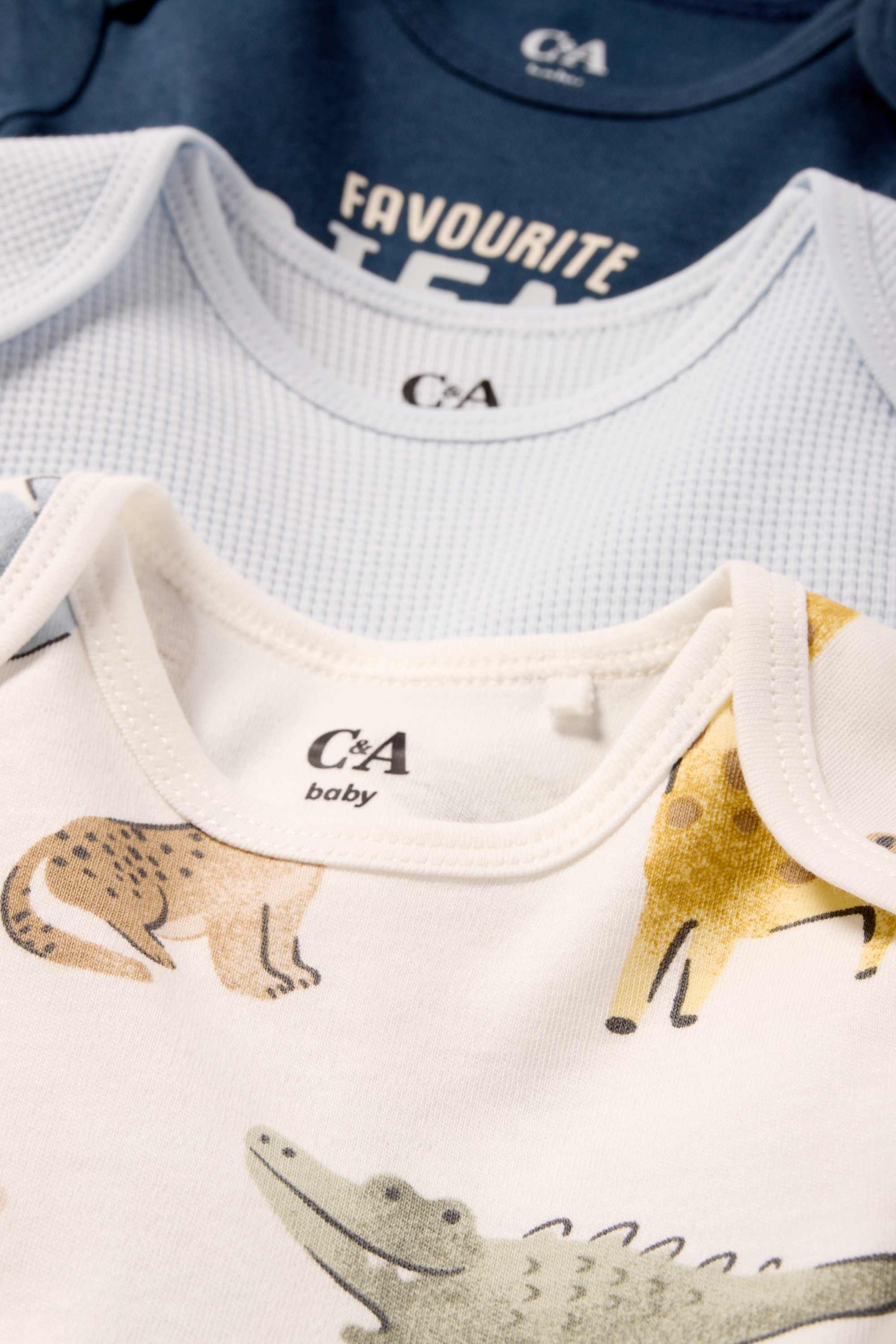 Multipack of 3 - zoo animals - baby bodysuit dark blue