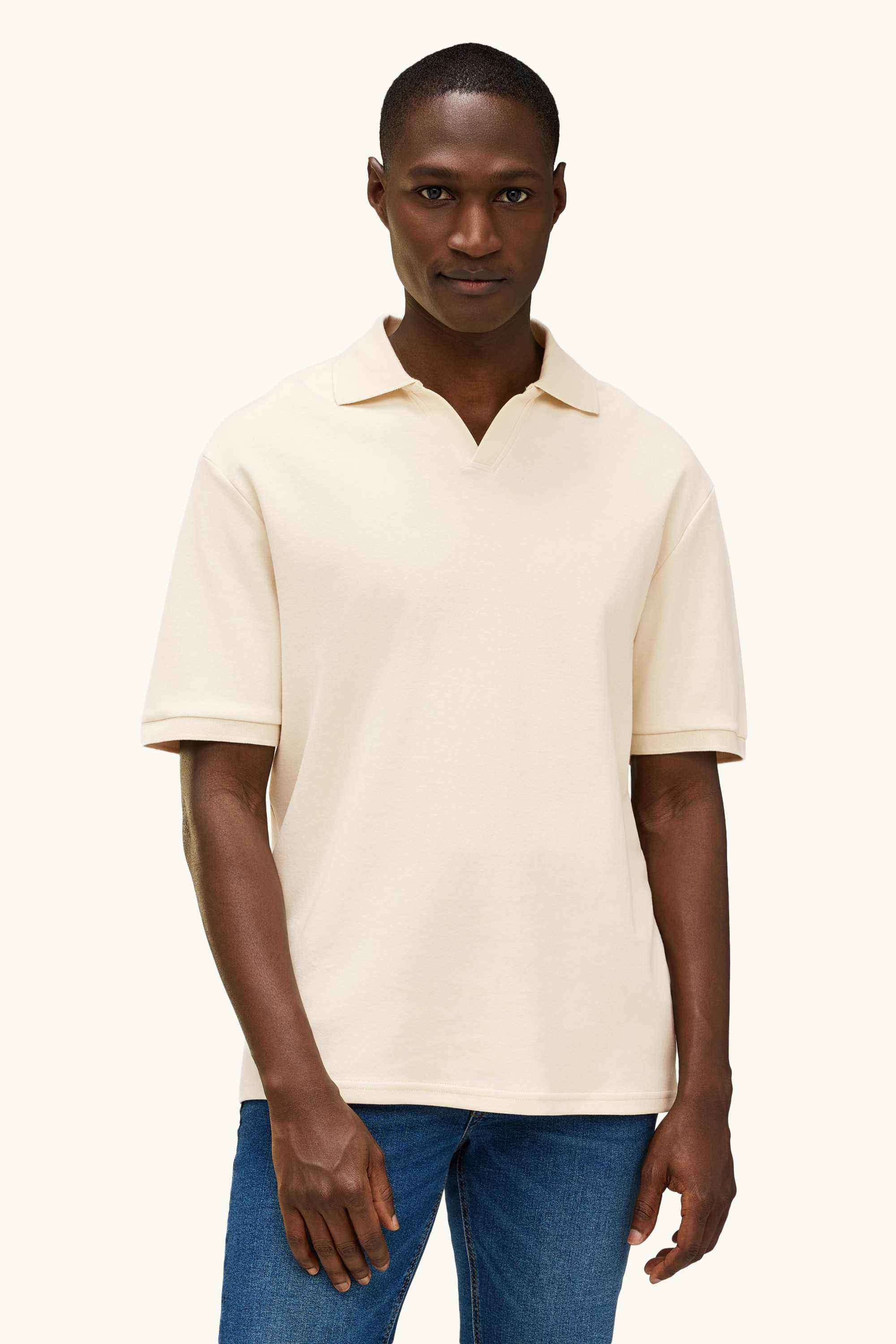 Polo shirt - relaxed fit cremewhite