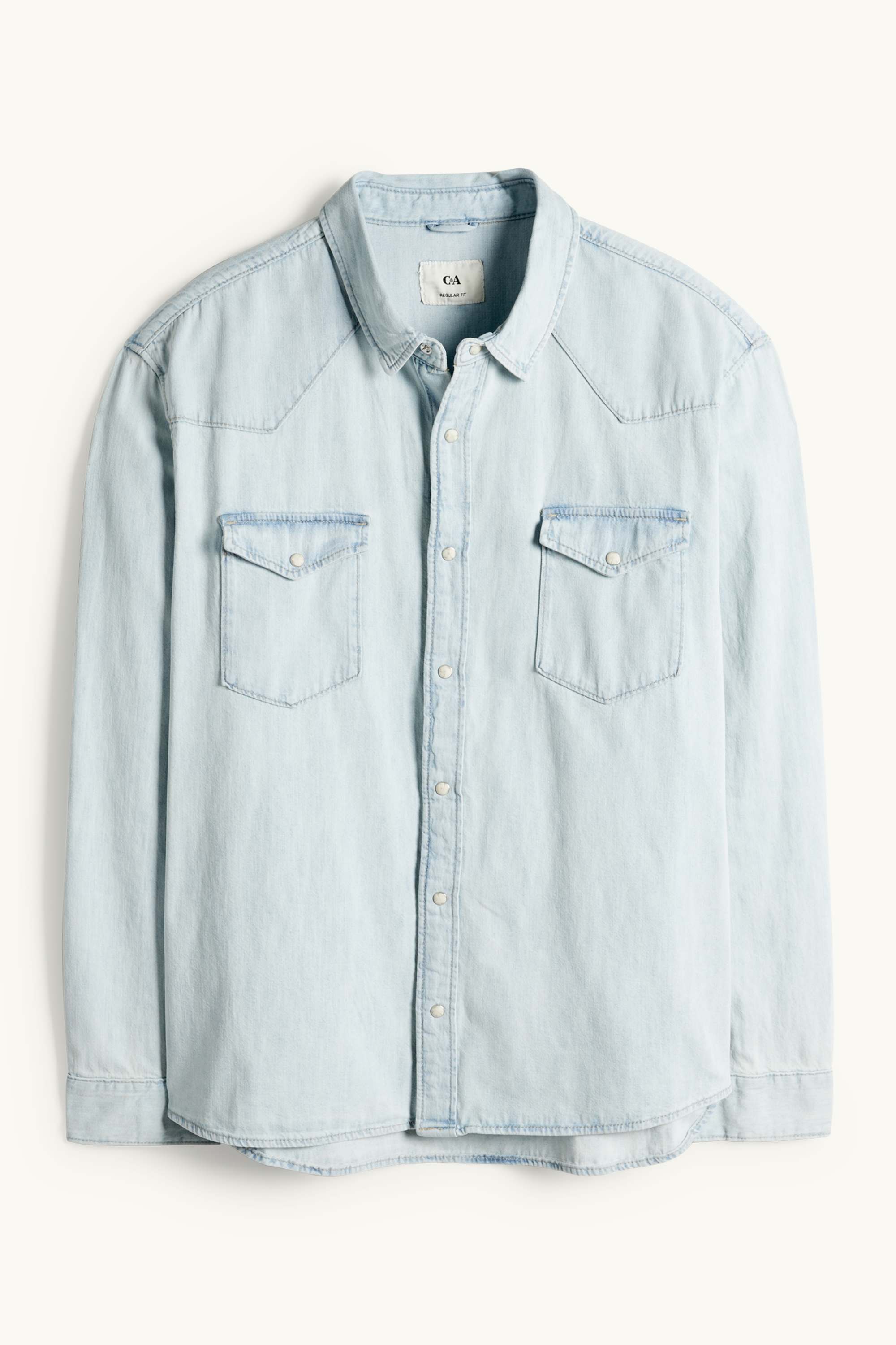 Denim shirt - regular fit - kent collar denim-light blue