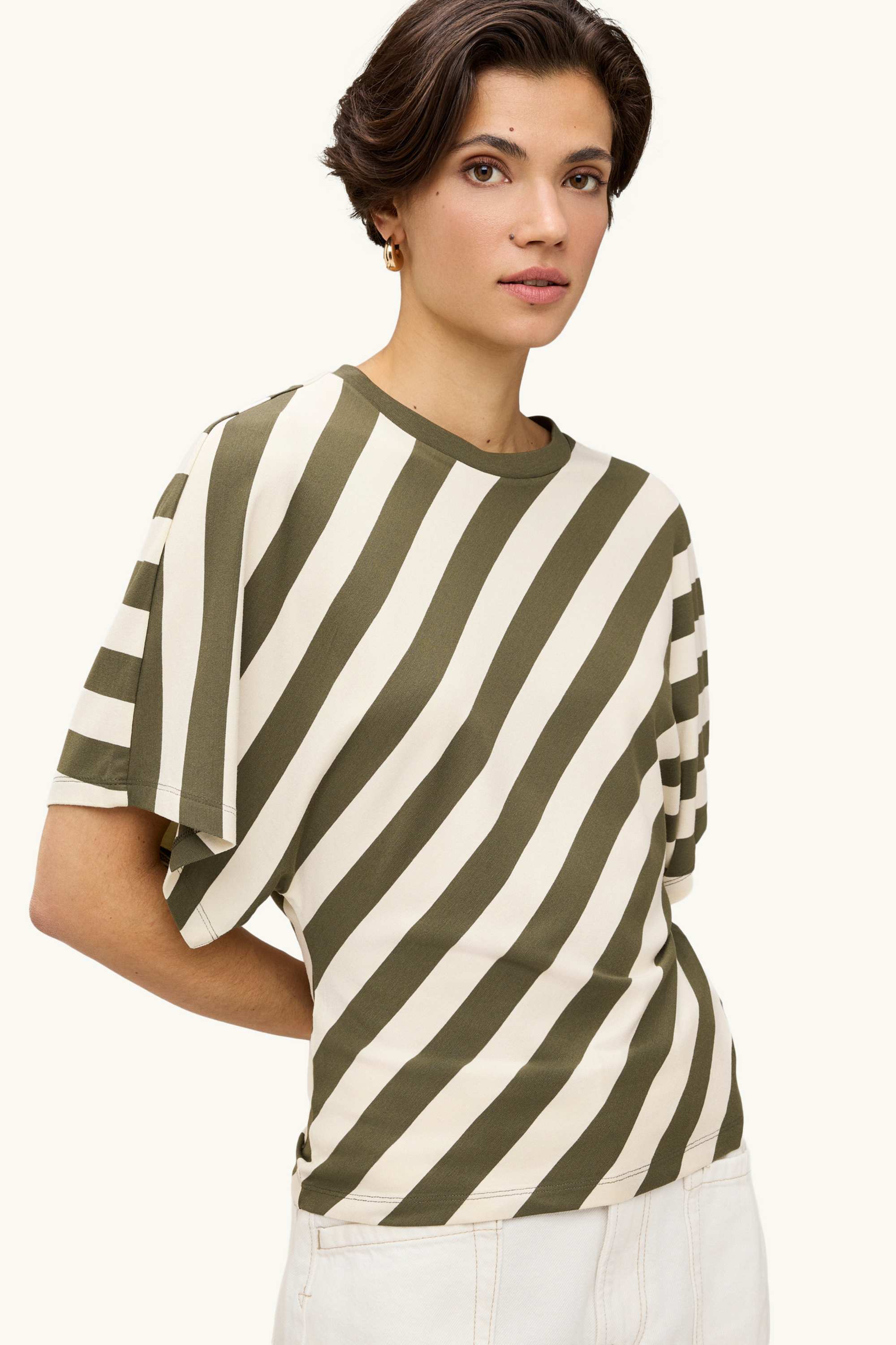 T-shirt - regular fit - striped green