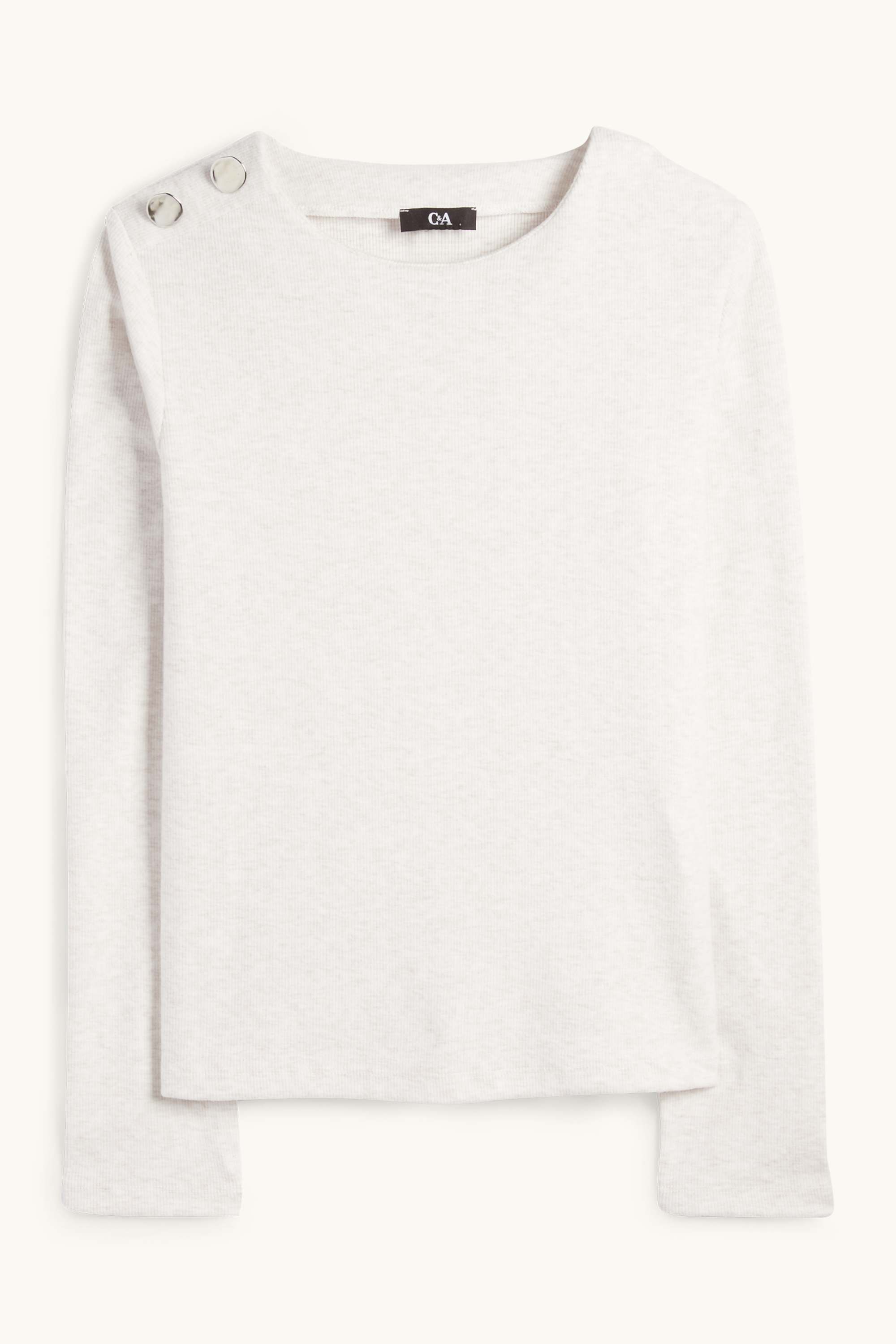 Sweatshirt - ribbed cremewhite