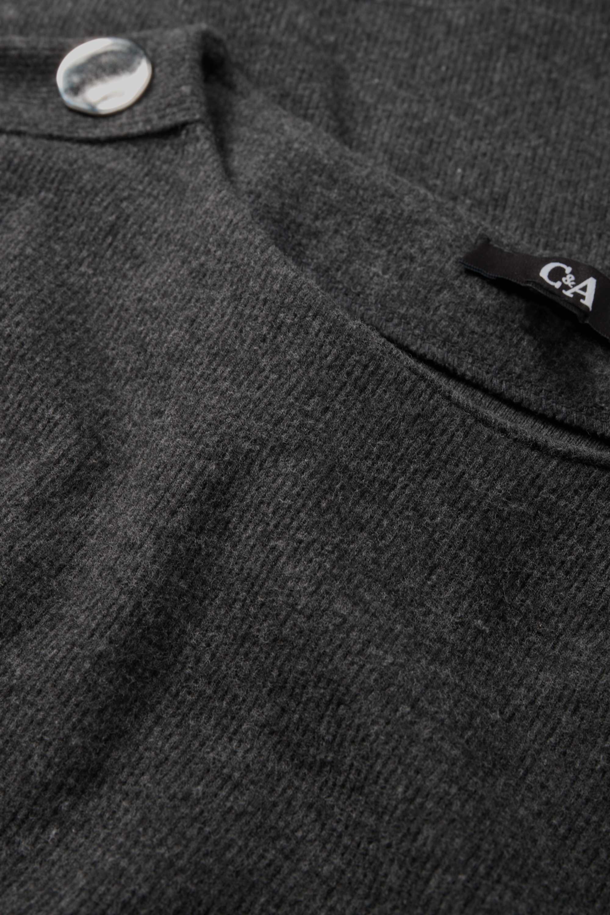 Sweatshirt - ribbed dark gray