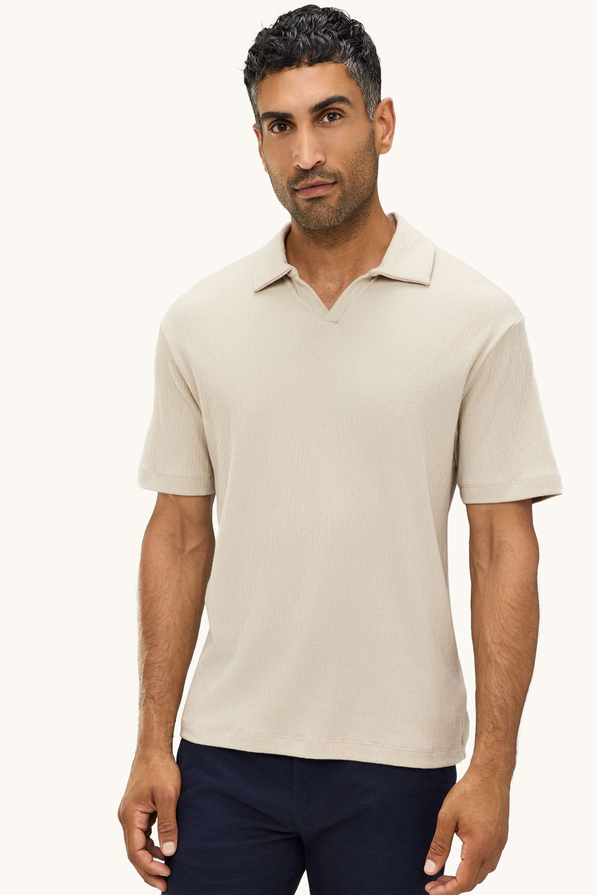 Polo shirt - relaxed fit beige