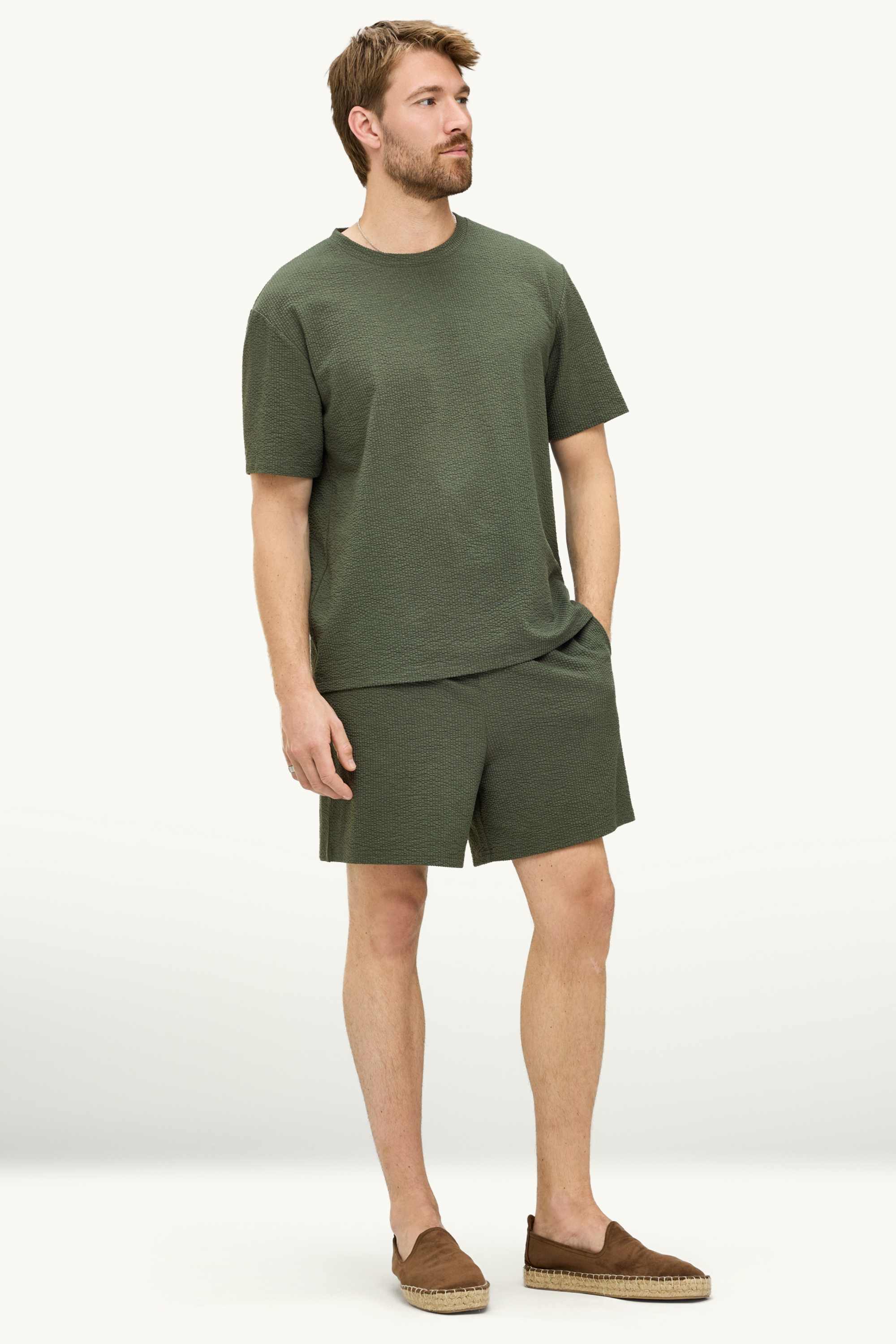 T-shirt - regular fit - textured green