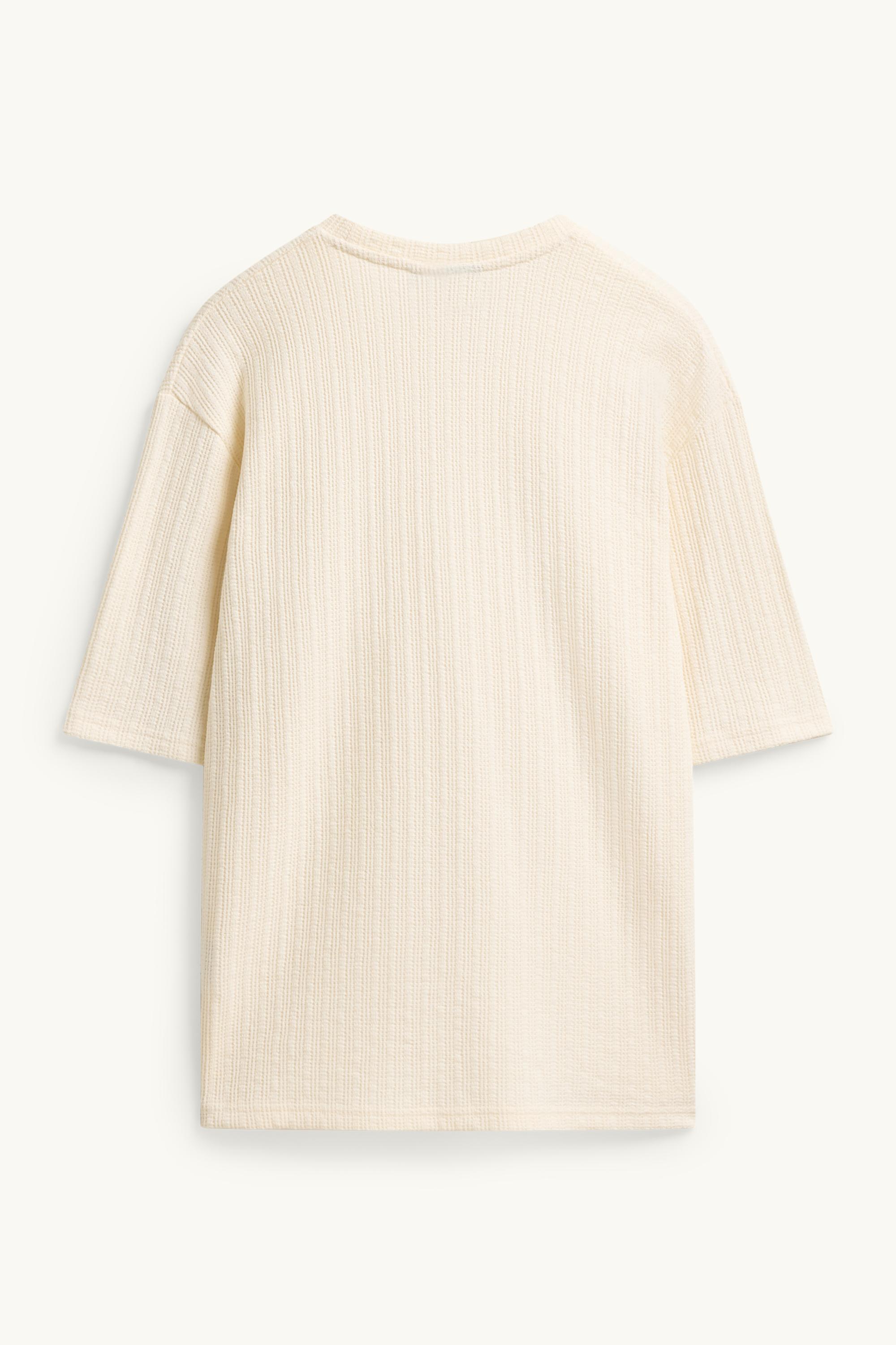 T-shirt - relaxed fit - textured creme
