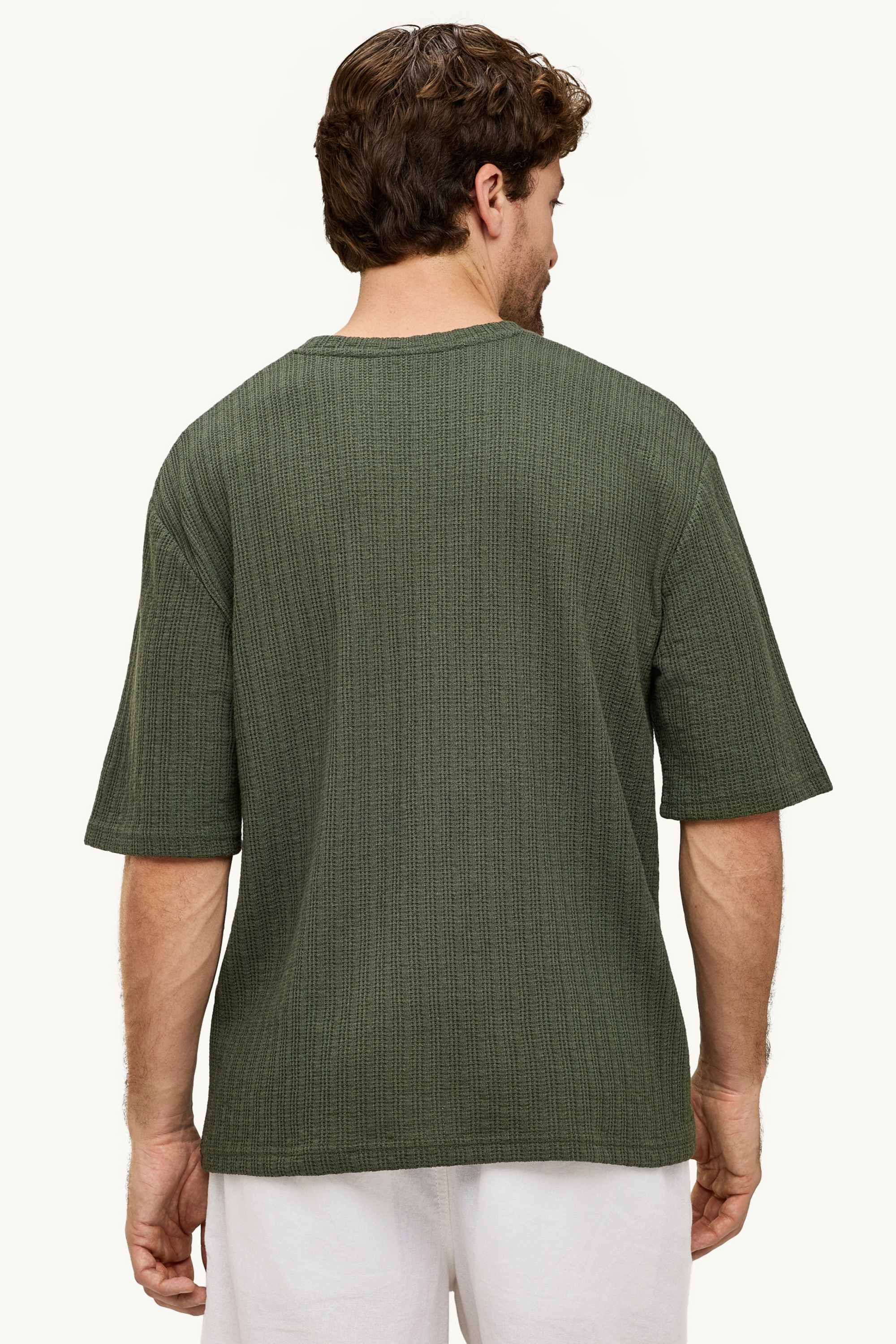T-shirt - relaxed fit - textured green