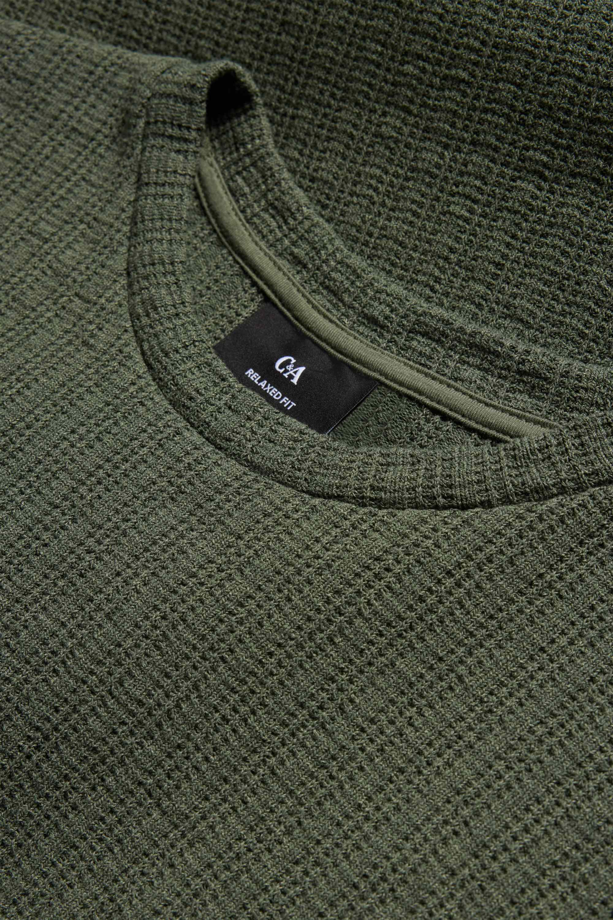 T-shirt - relaxed fit - textured green