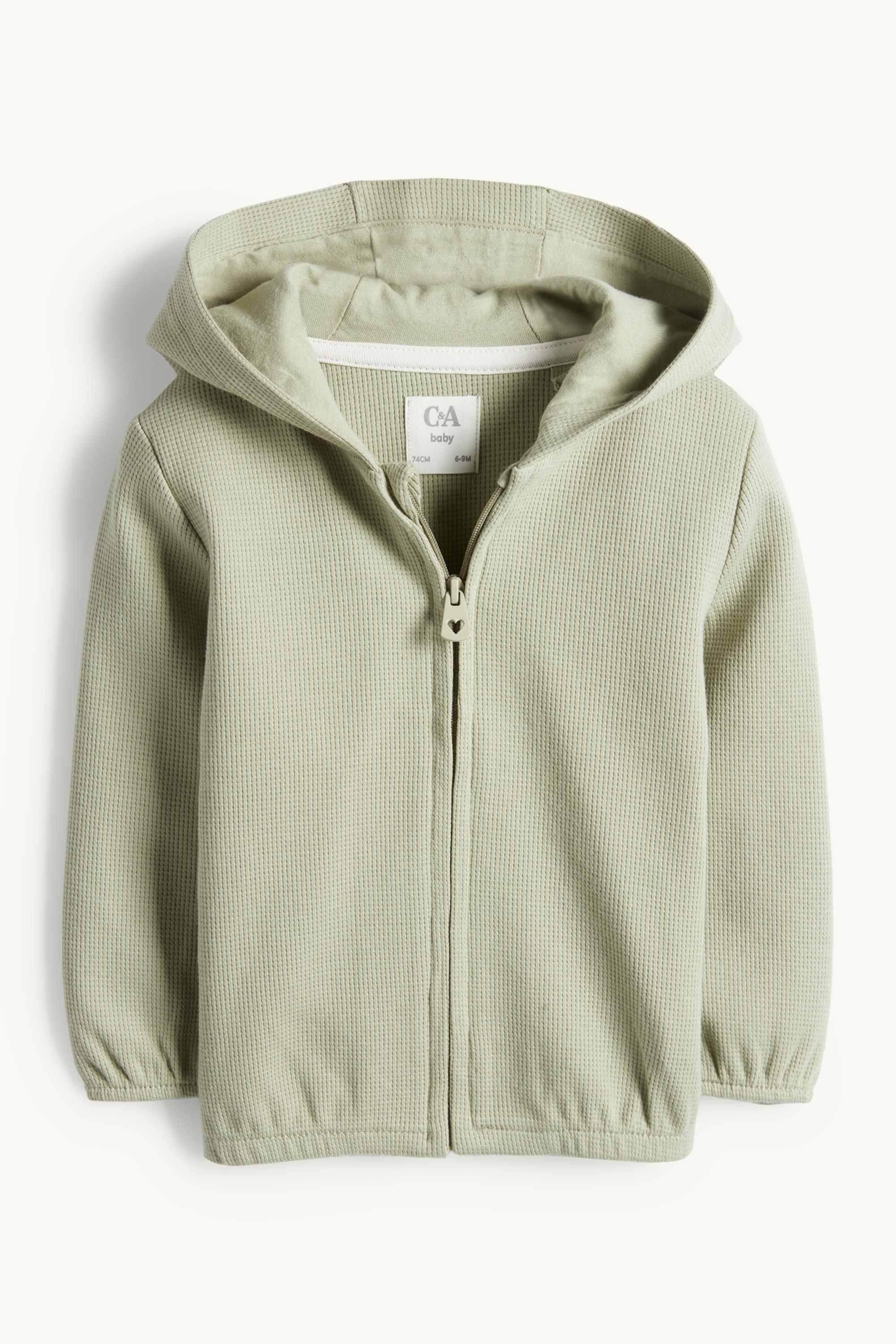 Baby sweat hoodie - textured green