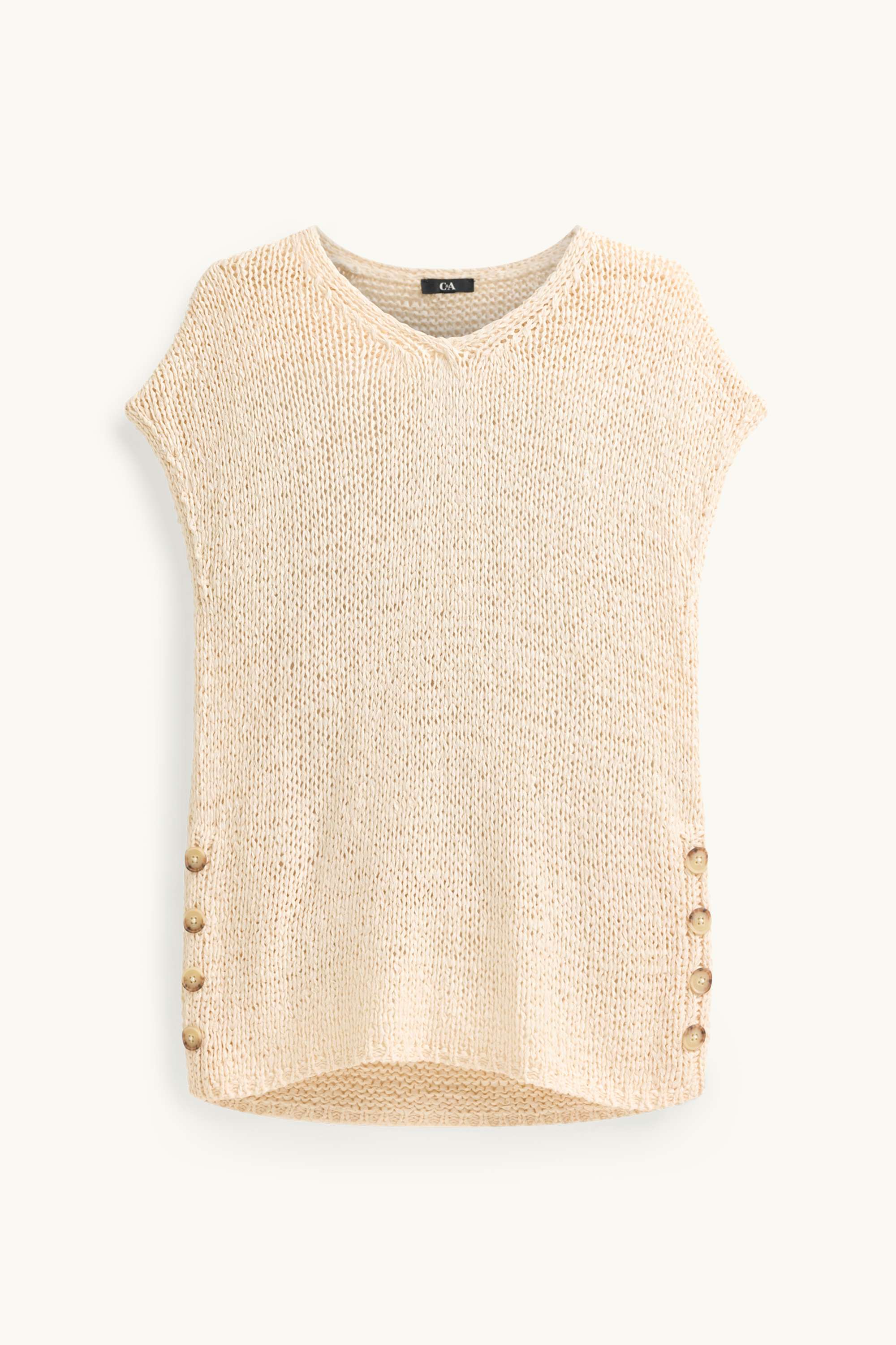 Knitted jumper - short sleeve cremewhite