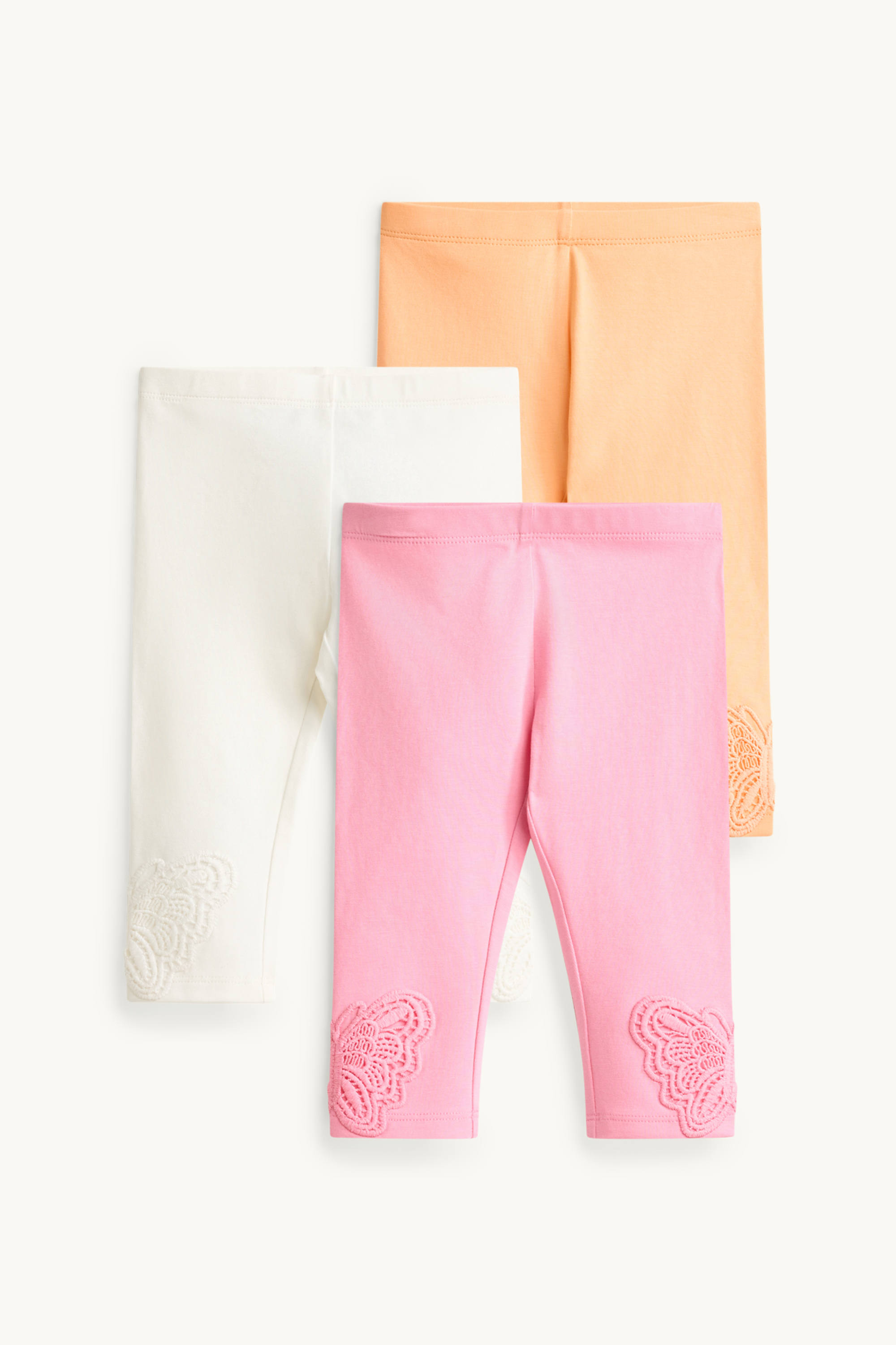 Multipack of 3 - butterfly - capri leggings white
