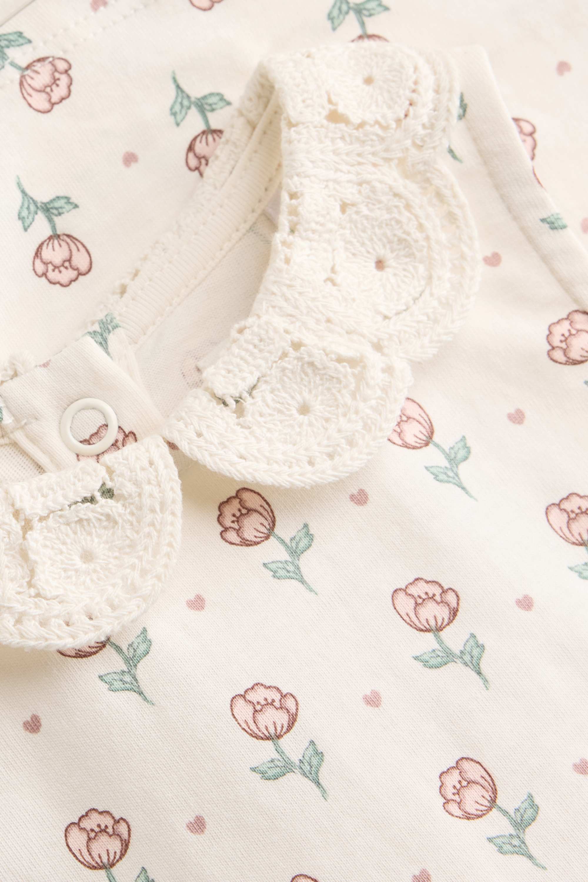Floral - baby dress white