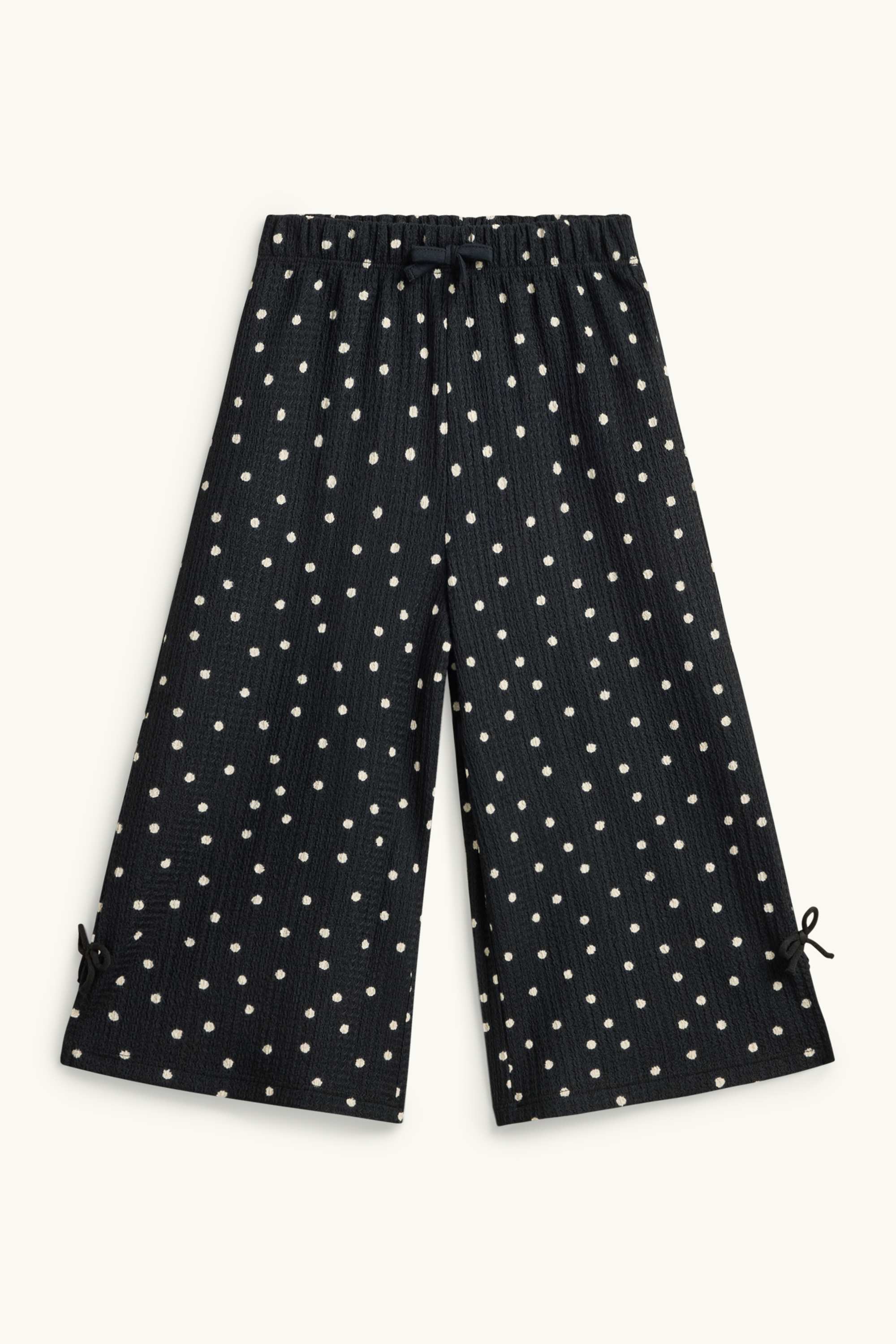Cloth trousers - polka dot - textured black
