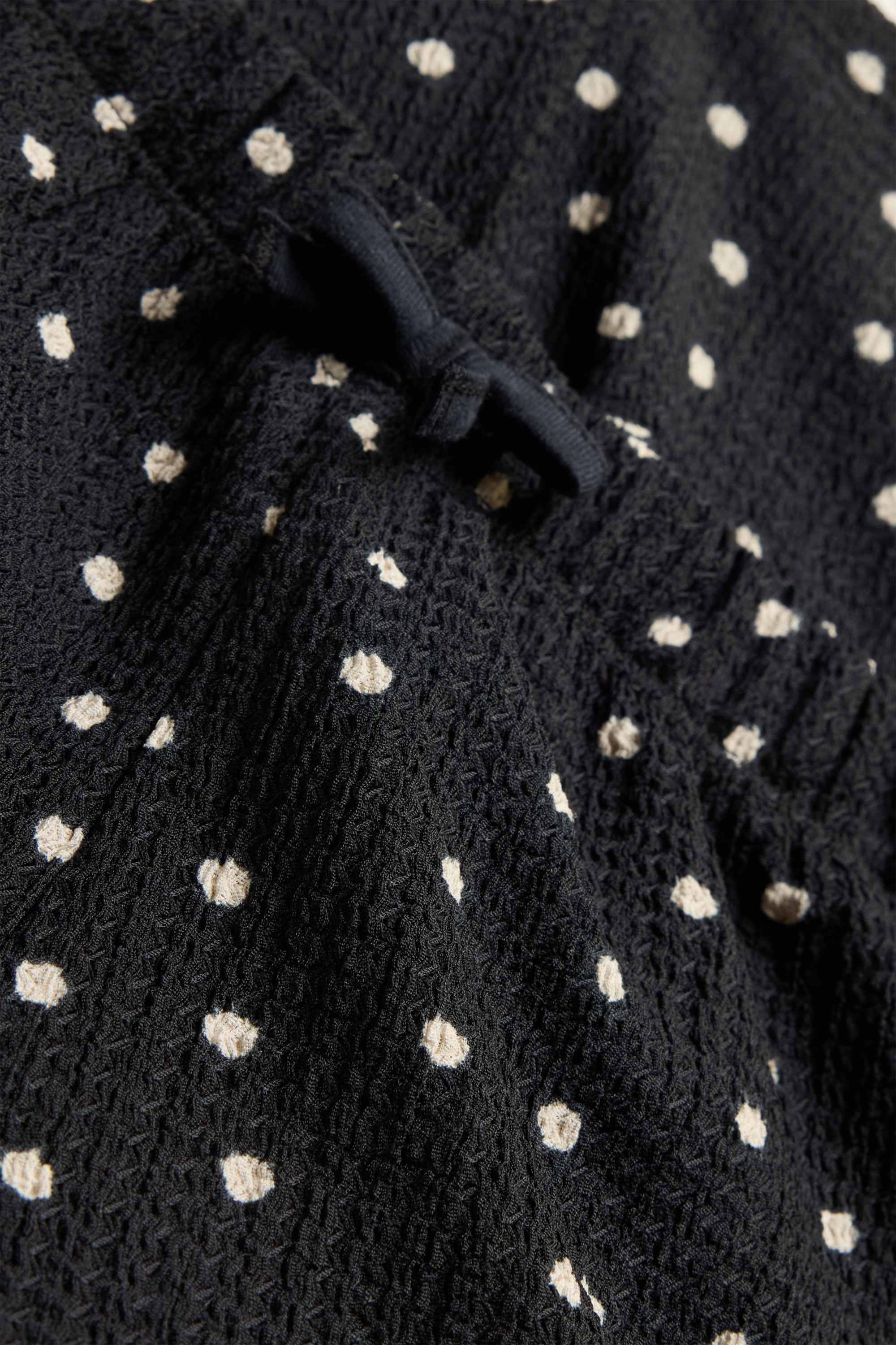 Cloth trousers - polka dot - textured black