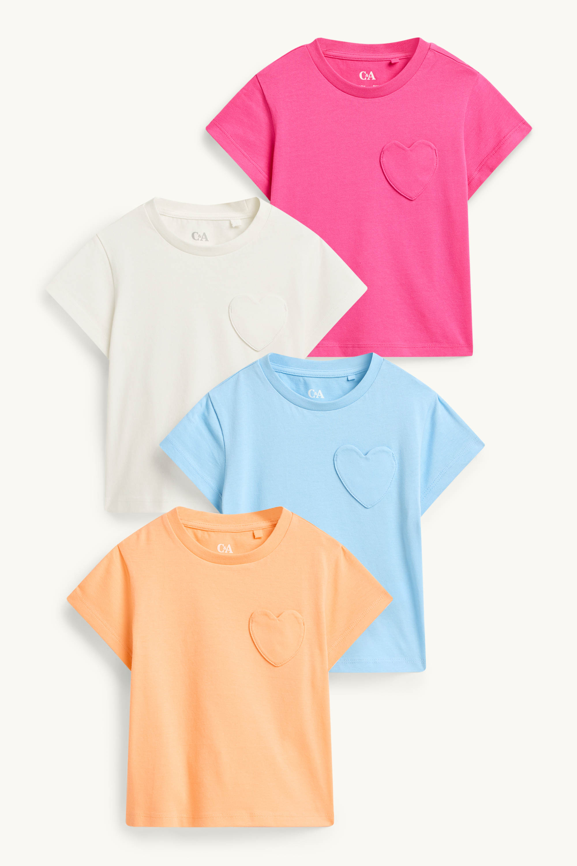 Heart - multipack of 4 - short sleeve T-shirt white
